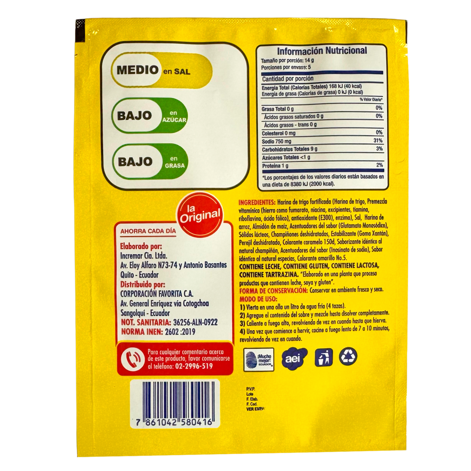 Crema Instantánea De Champiñones LA ORIGINAL 70 G