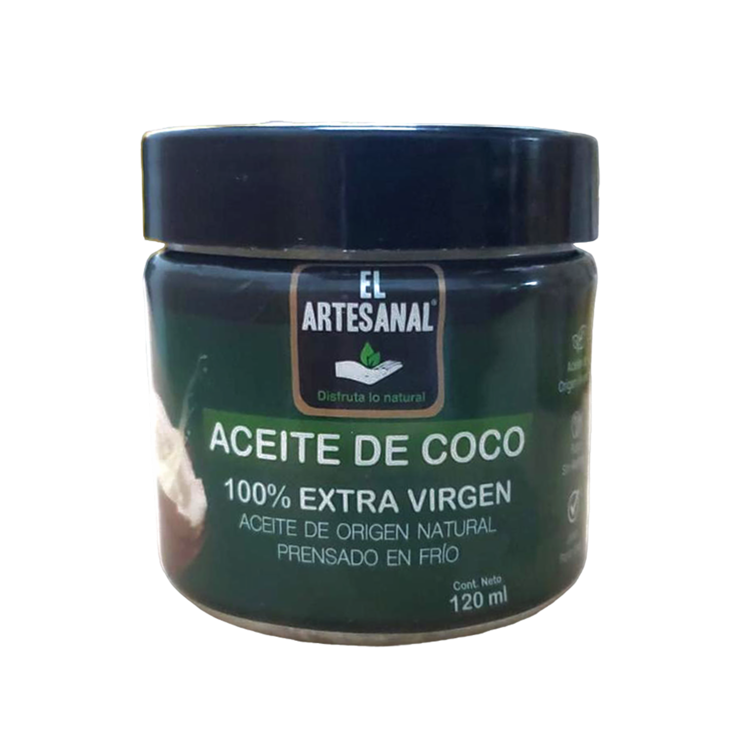 Aceite De Coco 100% Extra Virgen Prensado En Frío EL ARTESANAL 120 Ml