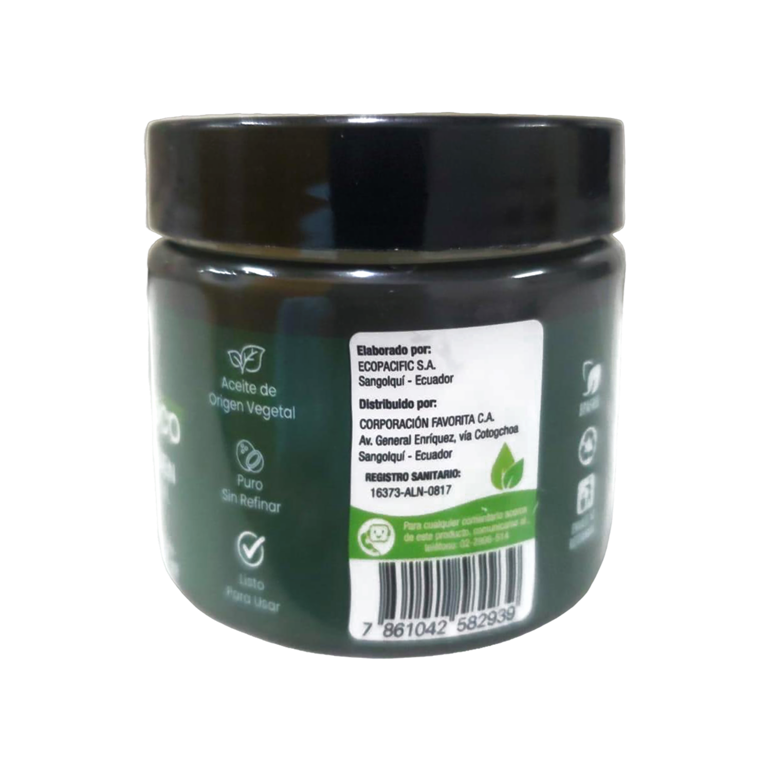 Aceite De Coco 100% Extra Virgen Prensado En Frío EL ARTESANAL 120 Ml