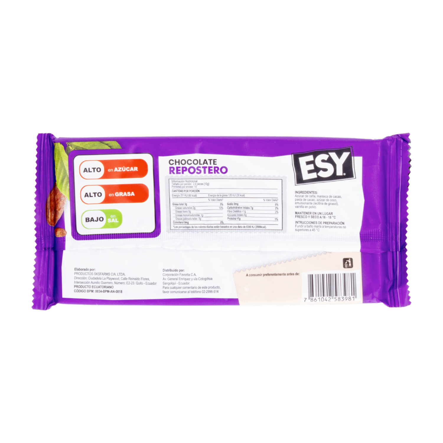 Chocolate Para Repostería ESY 100 G