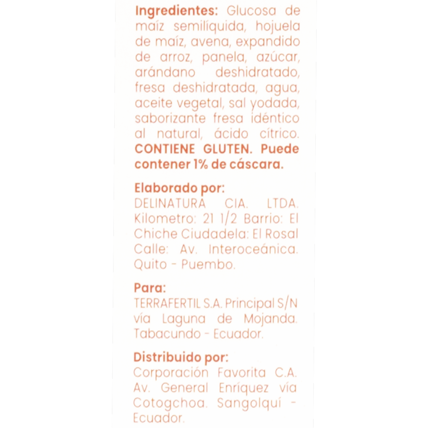 Barra De Cereal Con Frutos Rojos ESY 138 G