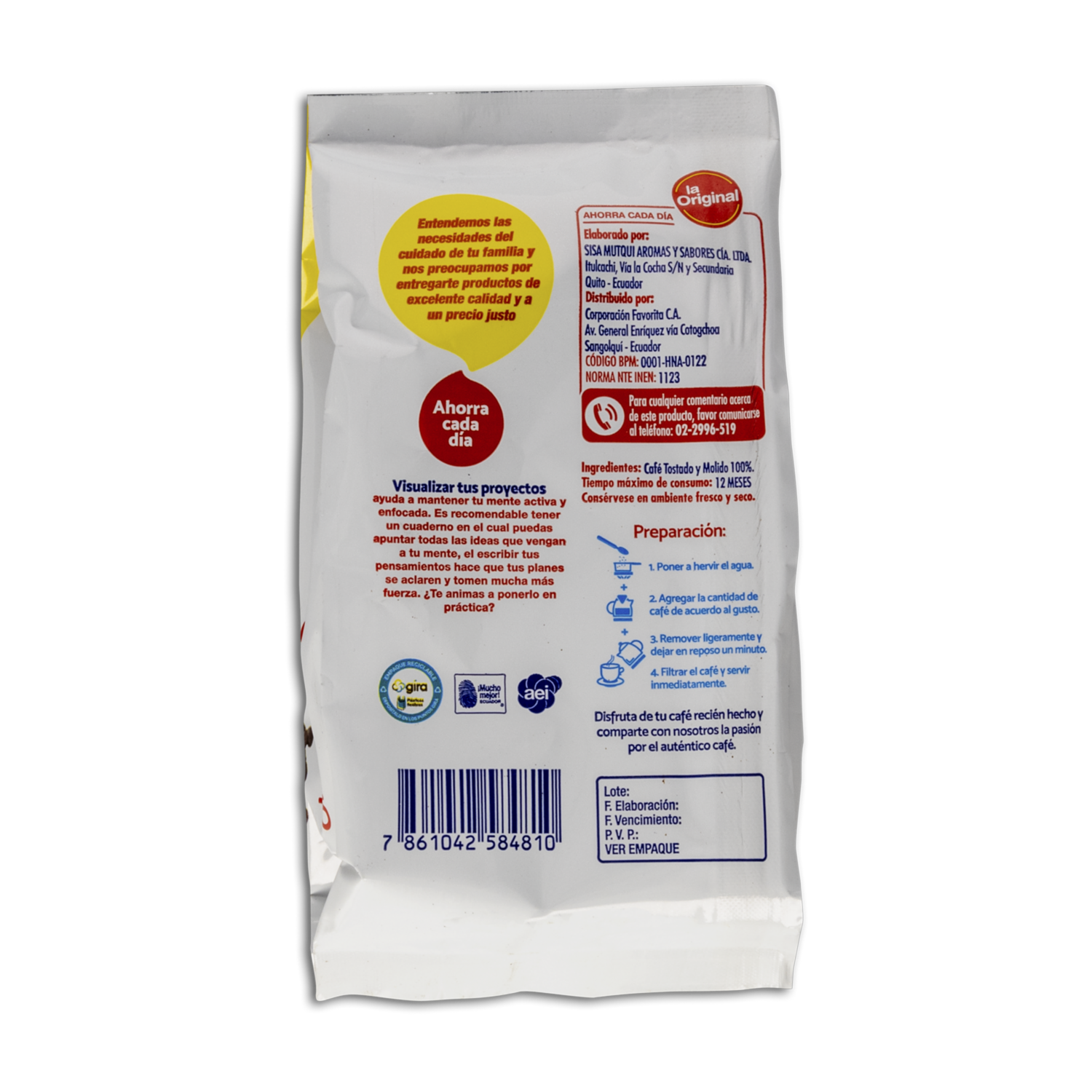 Café Tostado Y Molido Arábigo LA ORIGINAL 250 G