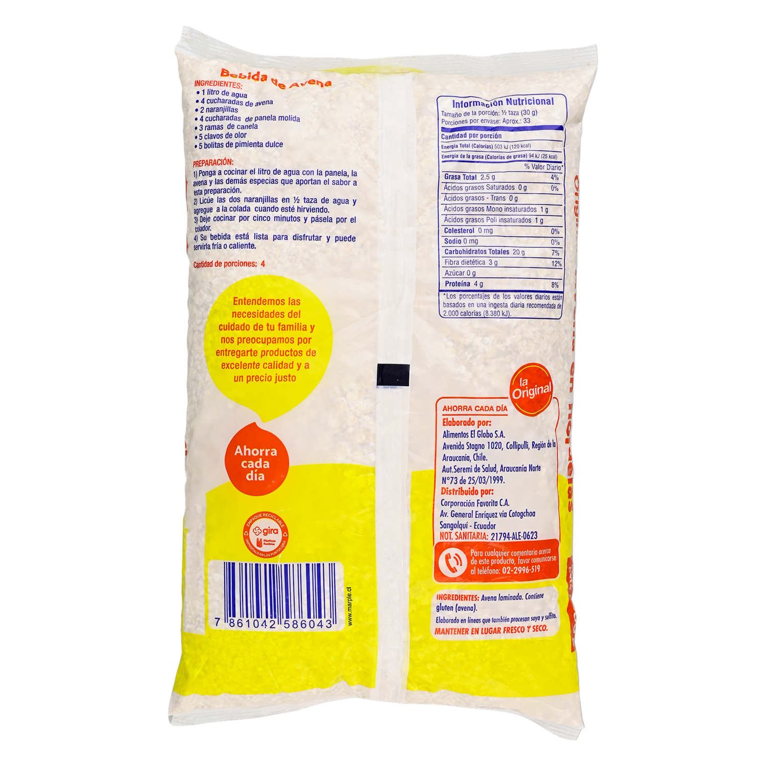 Avena En Hojuelas LA ORIGINAL 1000 G