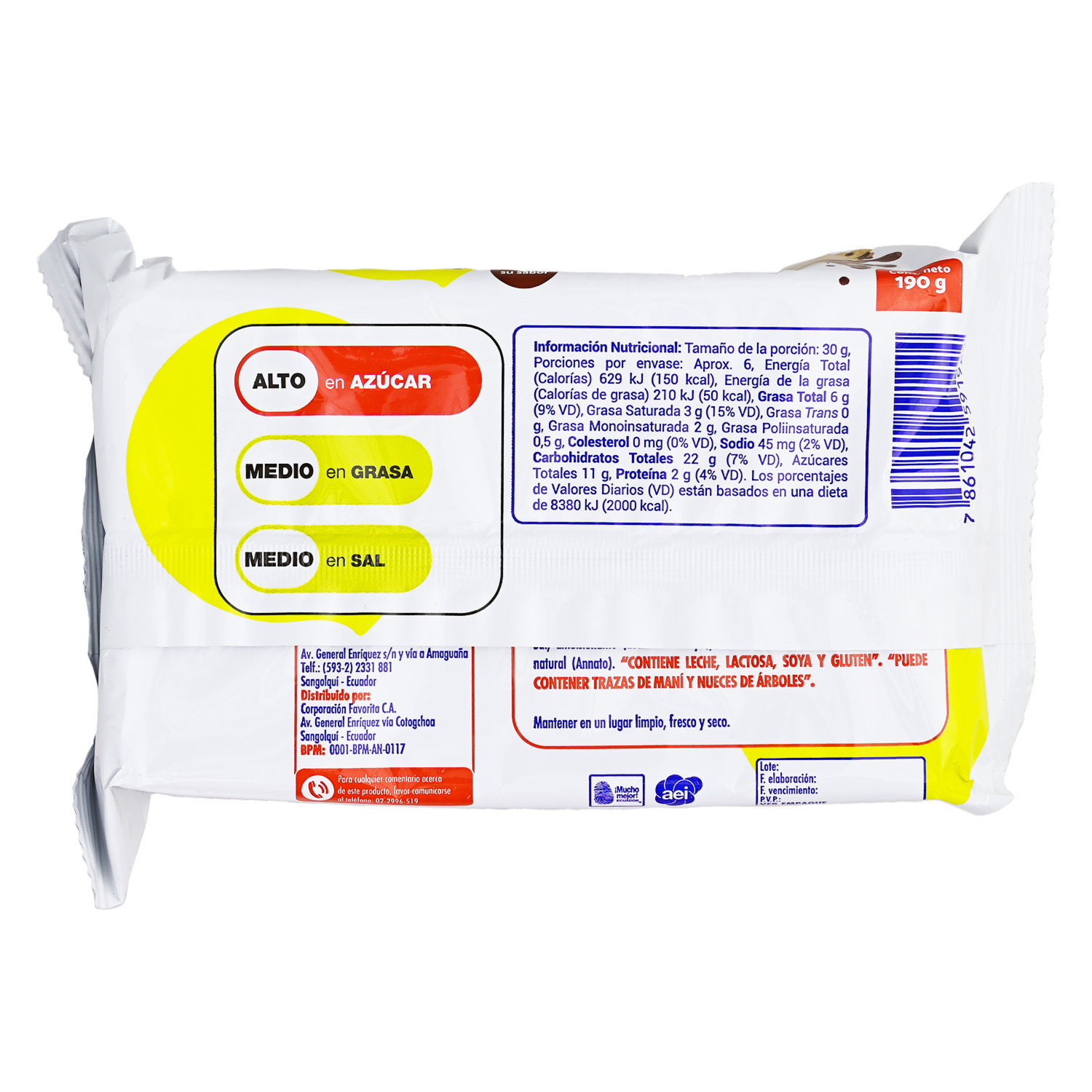 Galletas Dulces Waffer De Chocolate LA ORIGINAL 190 G