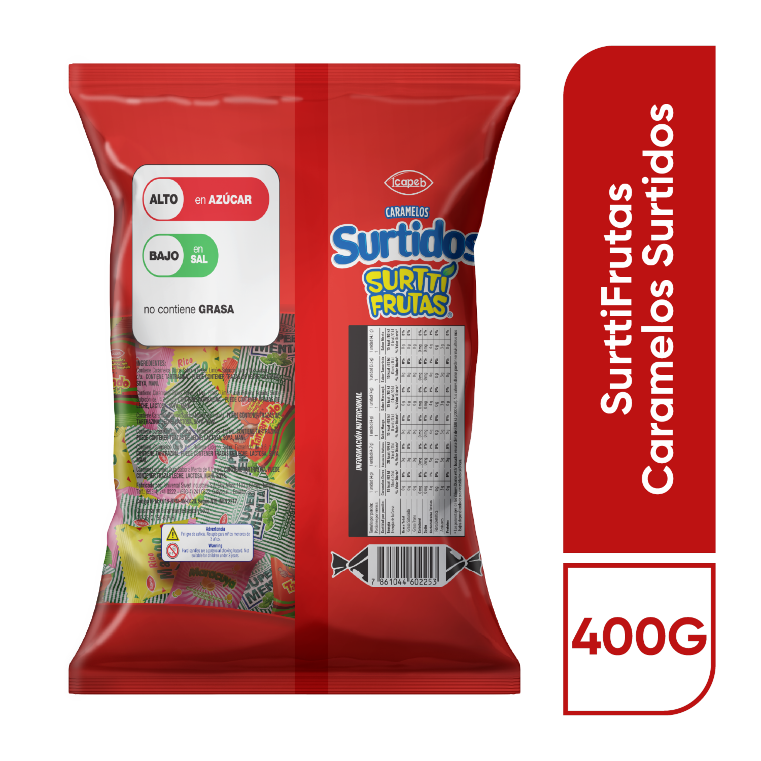 Caramelos Surtidos SURTTI FRUTAS 400 G