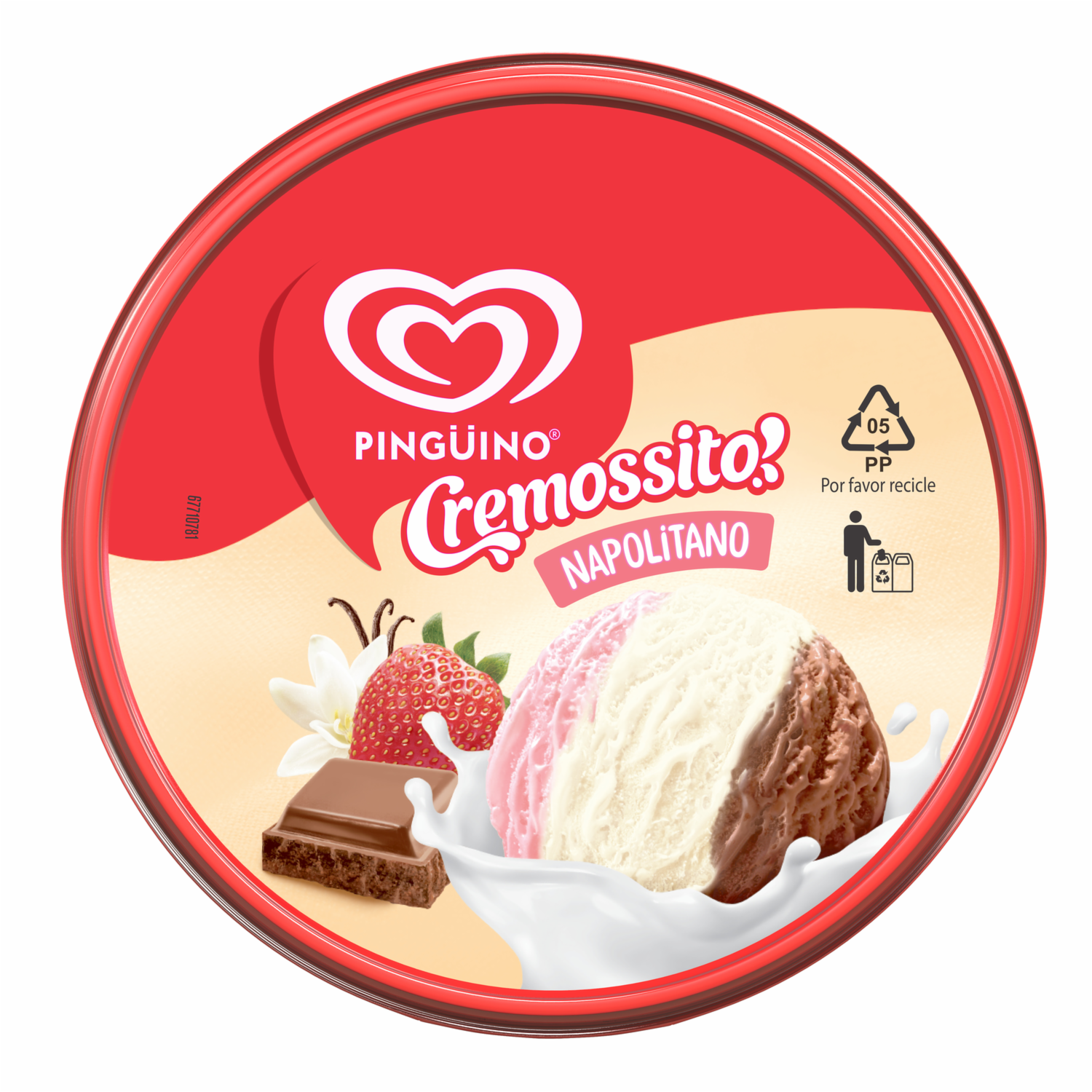 Helado Cremossito Napolitano PINGÜINO 900 Ml