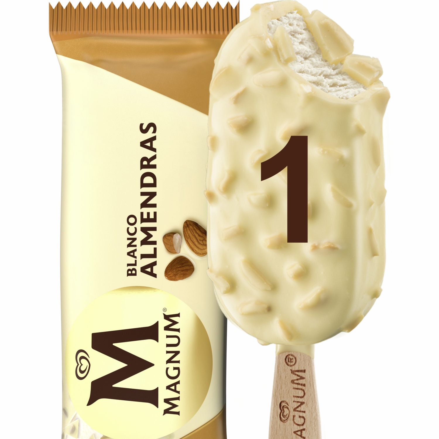 Helado Magnum Blanco Almendras PINGÜINO 90 Ml