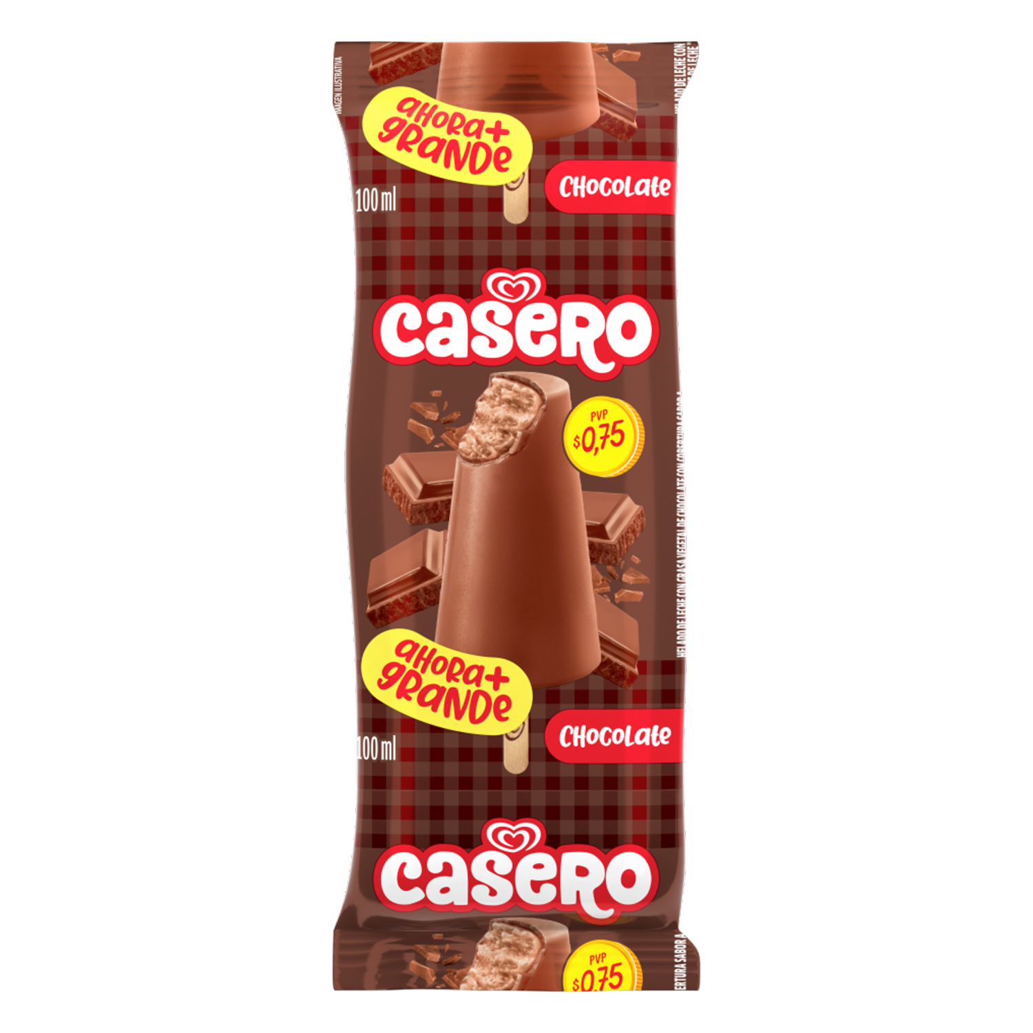 Helado Casero Paleta De Chocolate PINGÜINO 100 Ml