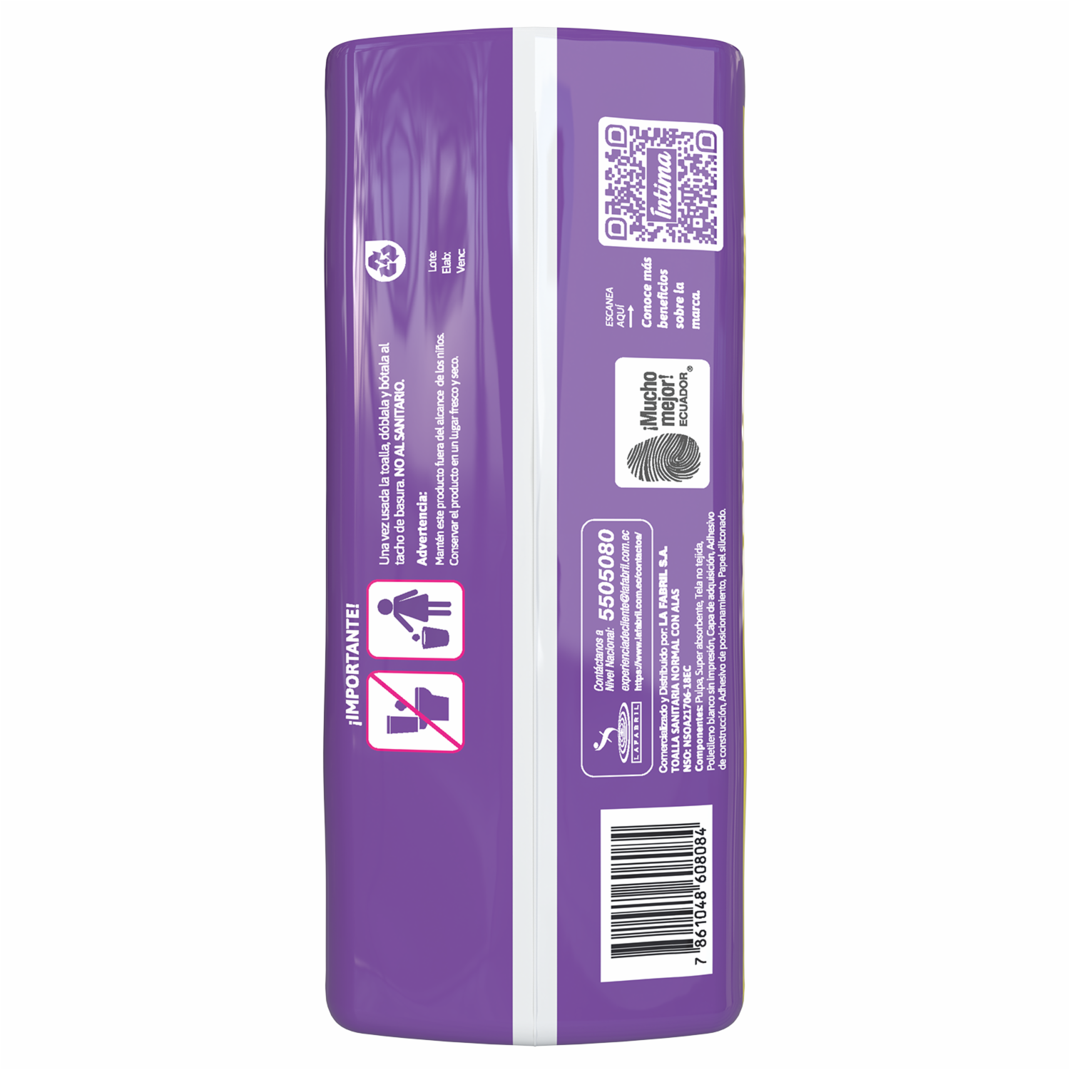 Toallas Sanitarias Normal Con Alas ÍNTIMA X 20 Uds