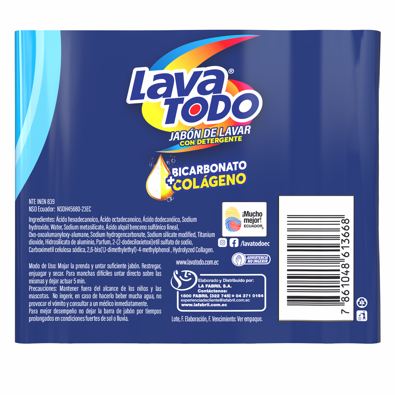 Jabón De Ropa Con Un Toque De Suavizante Bipack LAVATODO 2 X 230 G