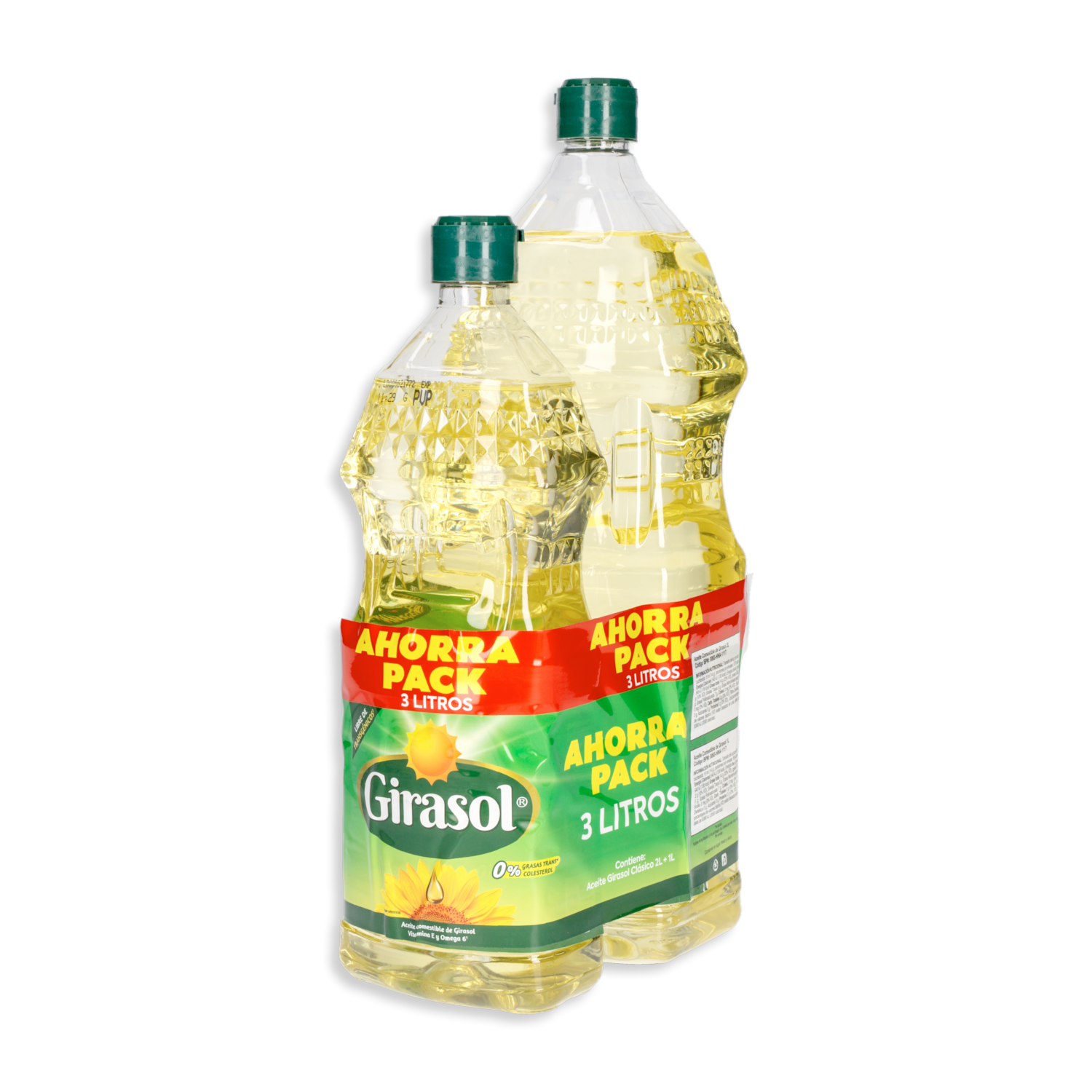 Aceite Comestible Vegetal Con Vitamina E Y Omega 6 GIRASOL Pack 2L + 1 L