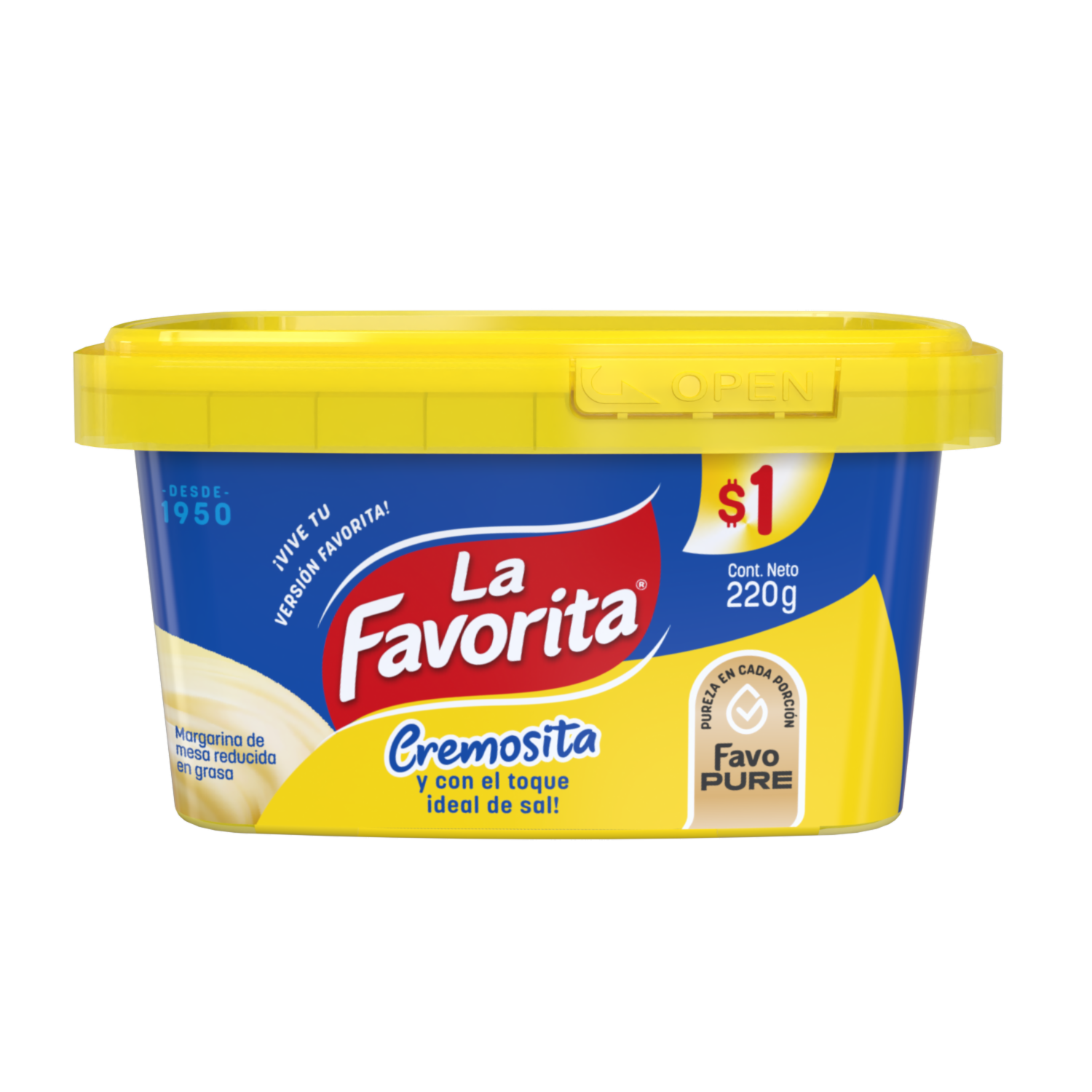 Margarina De Mesa Reducida En Grasa LA FAVORITA 220 G
