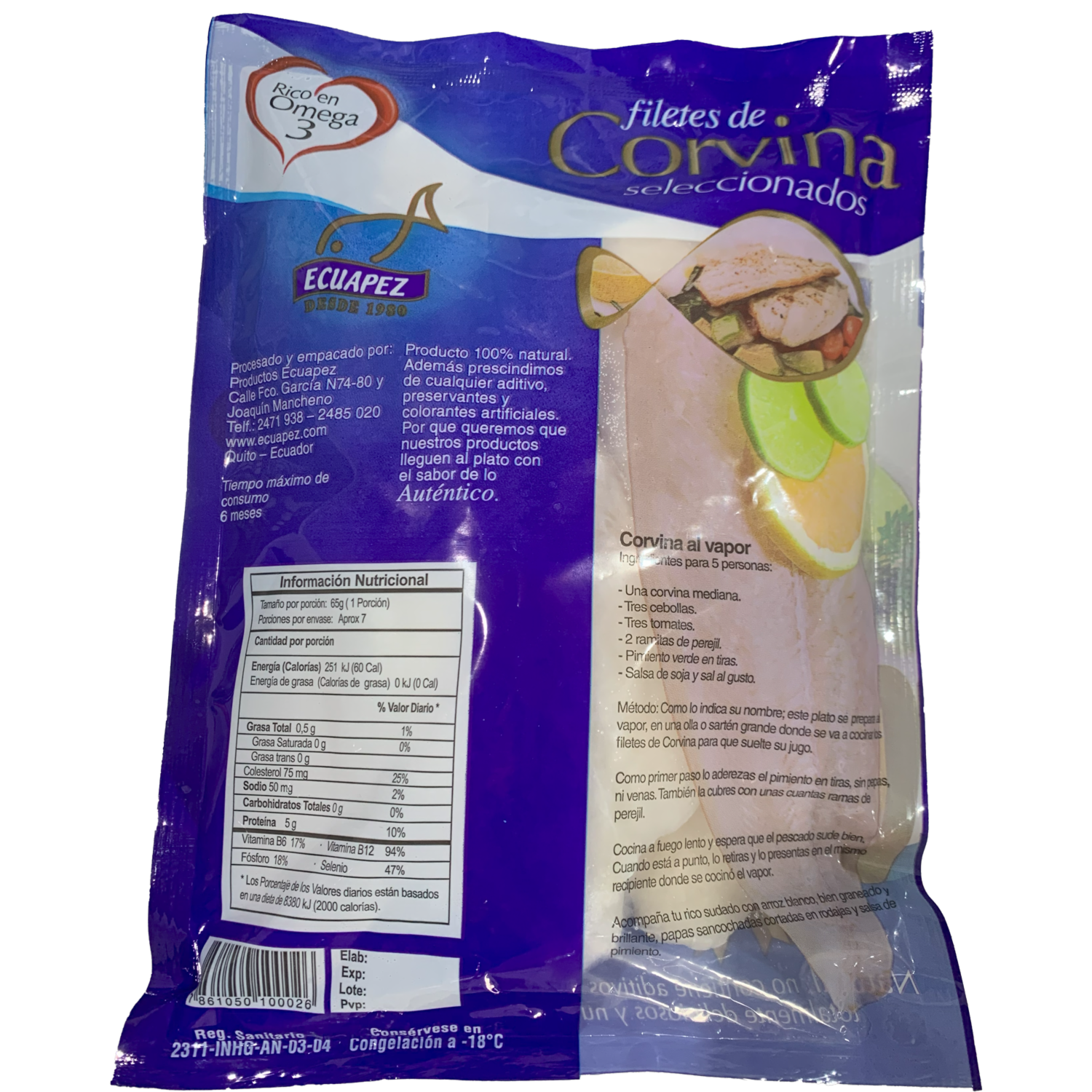 Pescado Corvina Filete ECUAPEZ 454 G