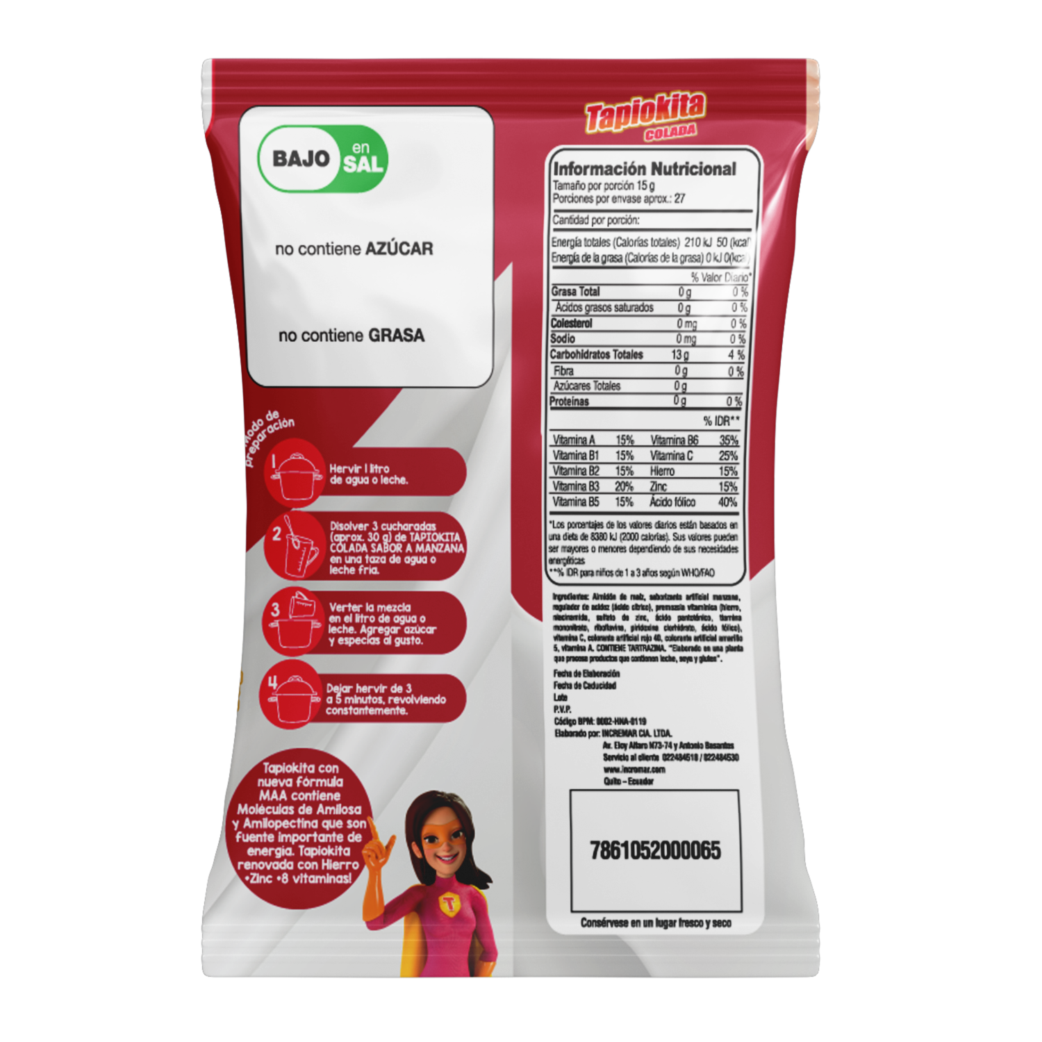 Colada Sabor Manzana TAPIOKITA 400 G
