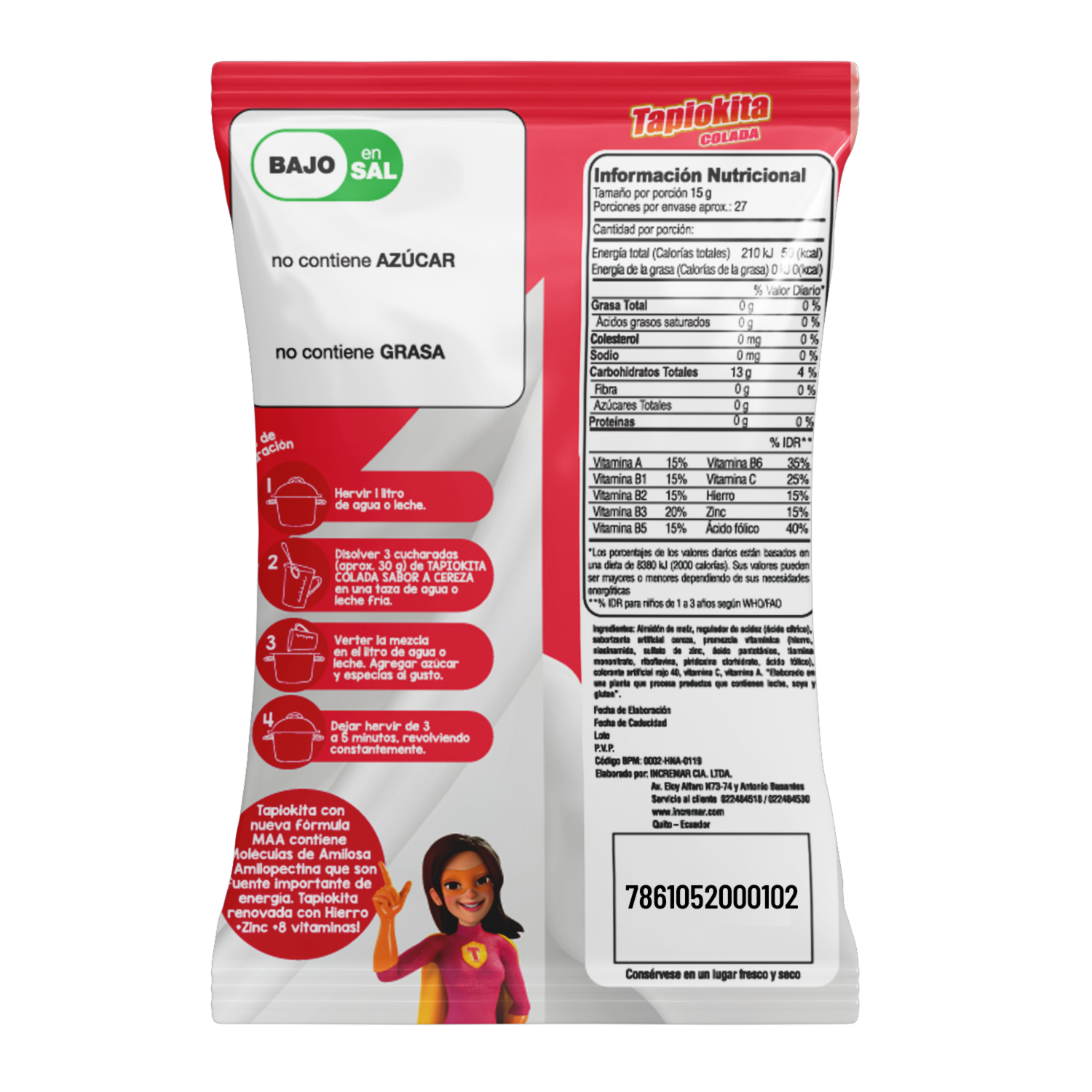 Colada Sabor Cereza TAPIOKITA 400 G