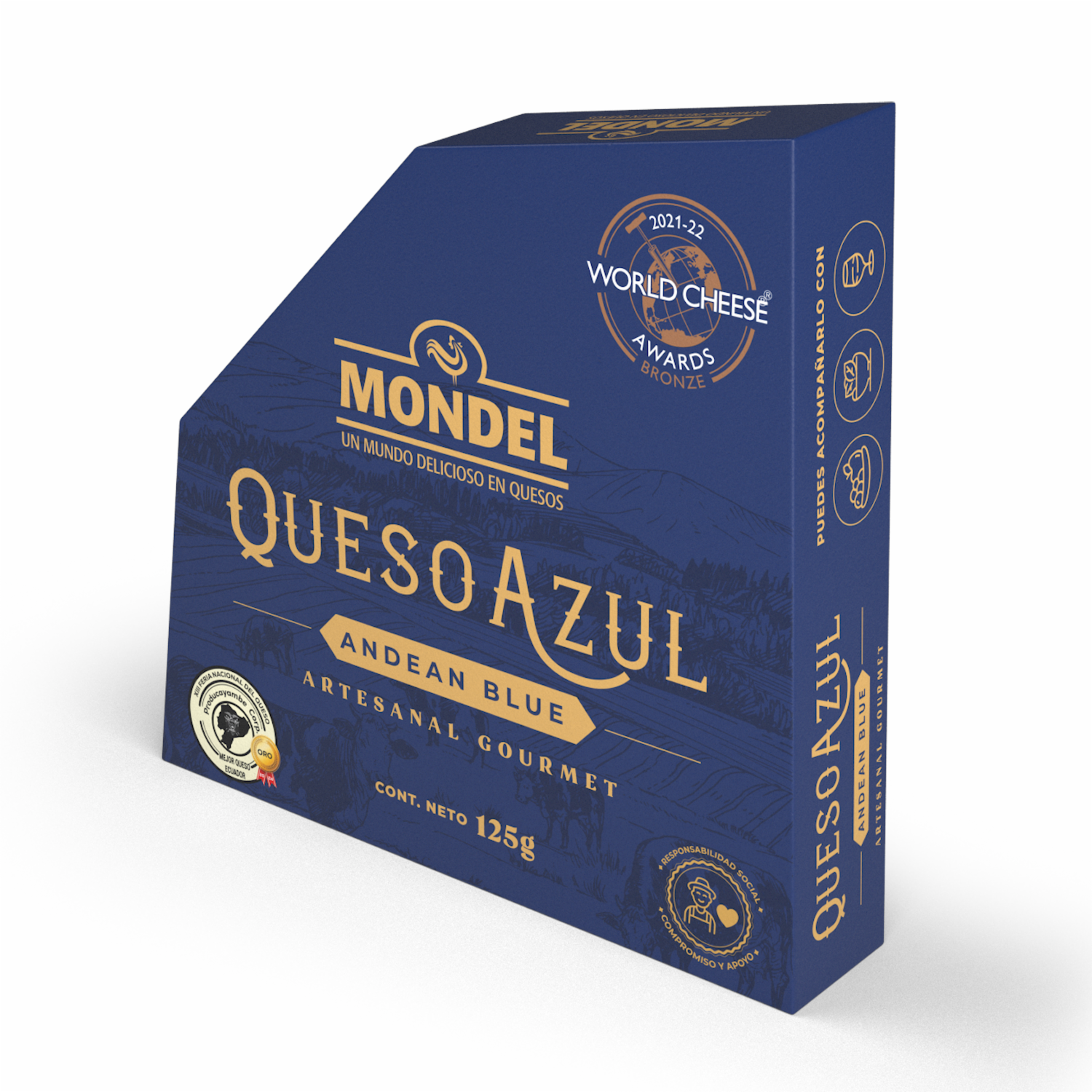 Queso Azul Andean Bleu Artesanal Gourmet MONDEL 125 G