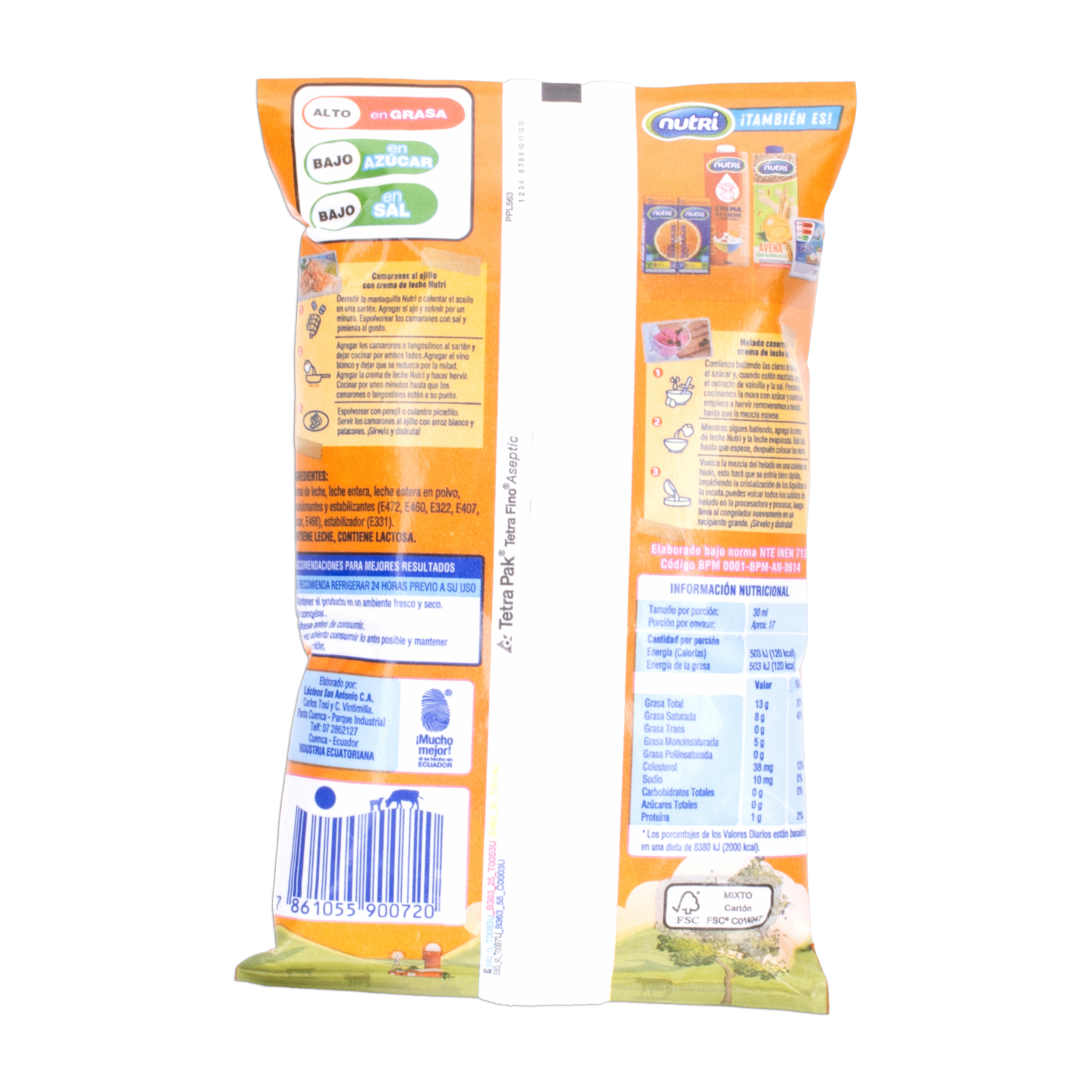 Crema De Leche Tetrafino NUTRI 500 Ml