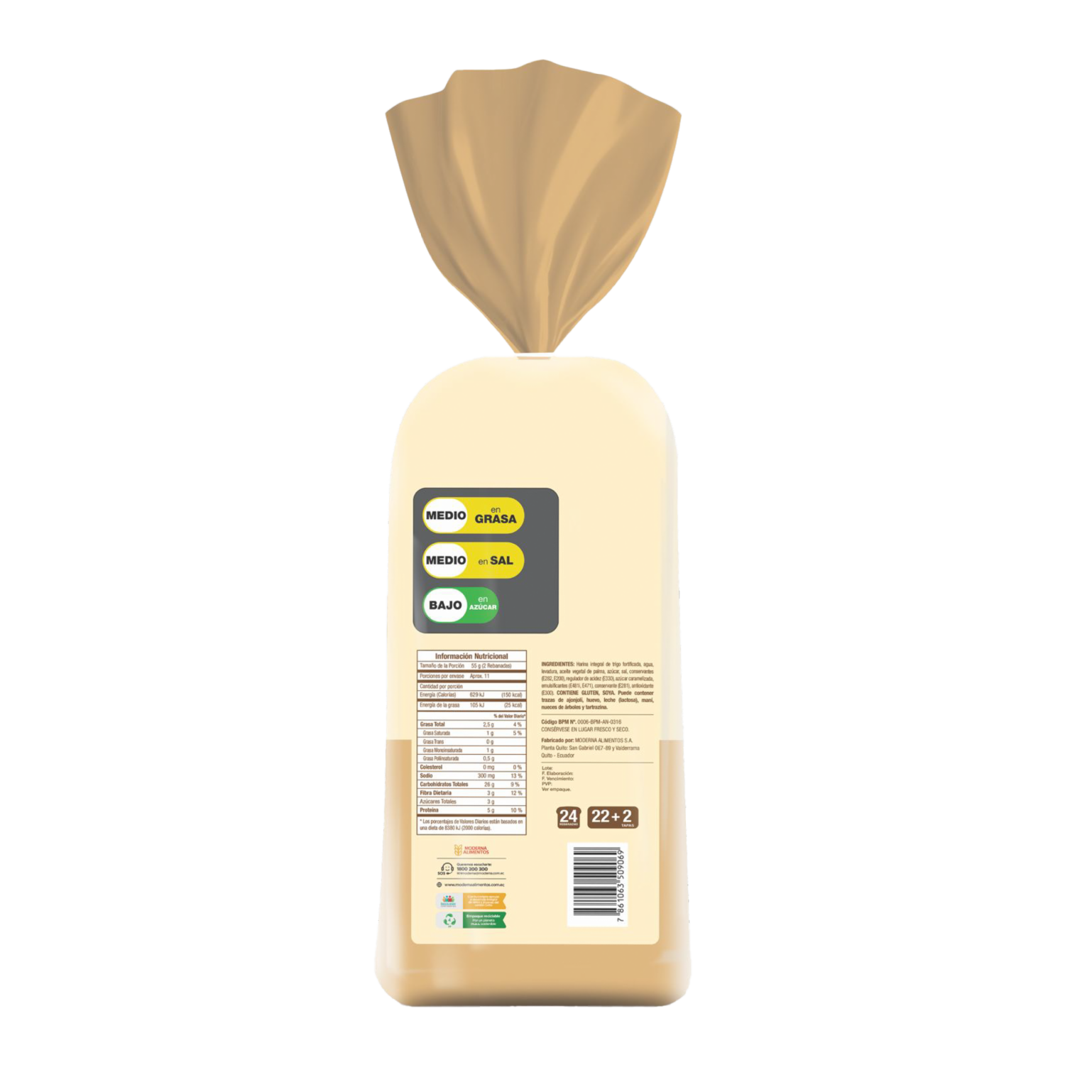 Pan Integral FLOR DE ORO 500 G
