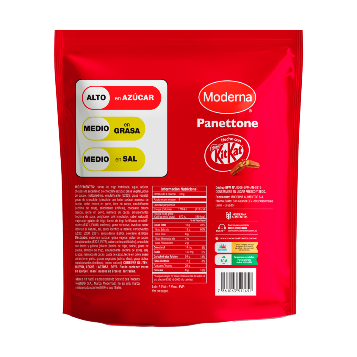 Panettone Kit Kat MODERNA 400 G