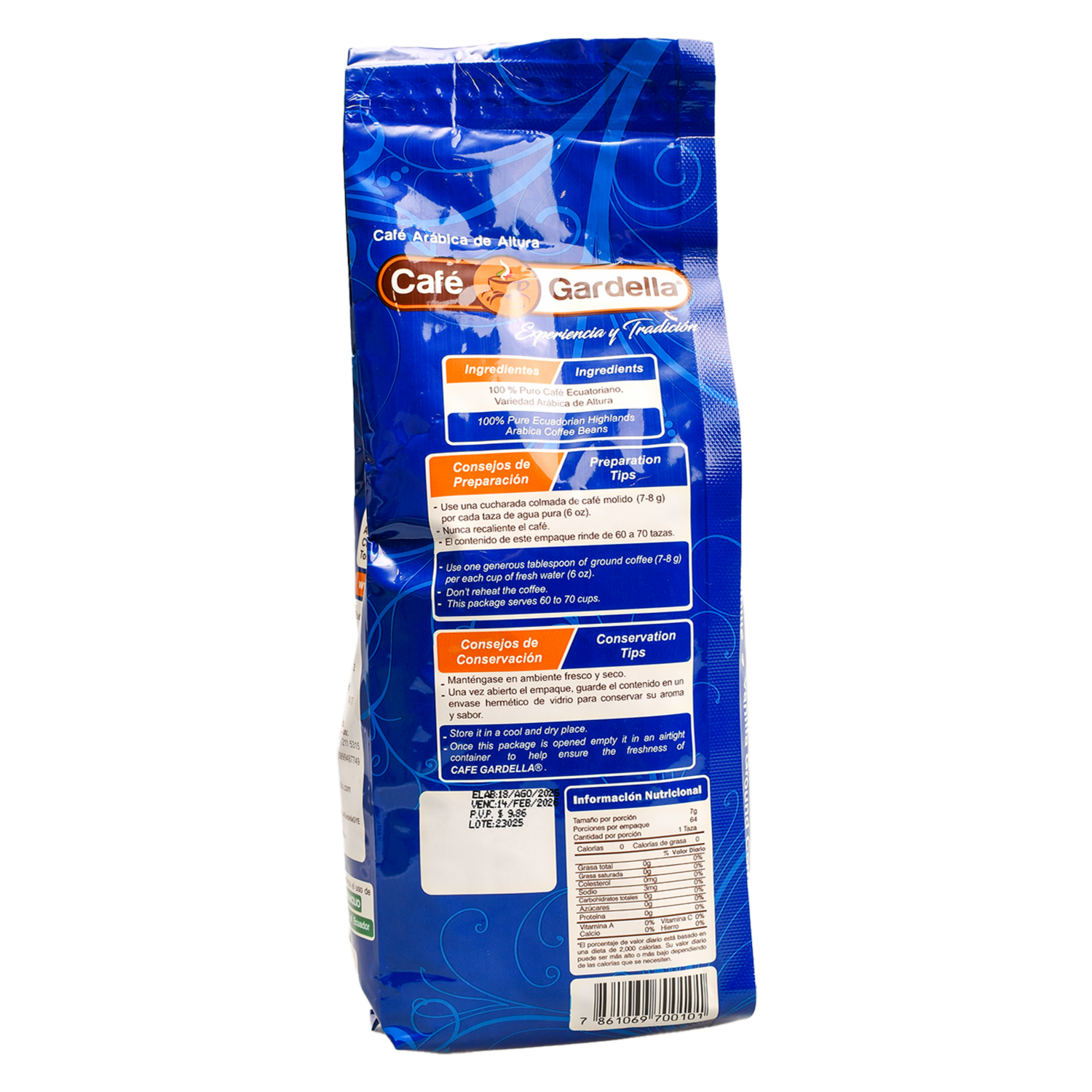 Café Tostado Y Molido Con Vainilla GARDELLA 453 G