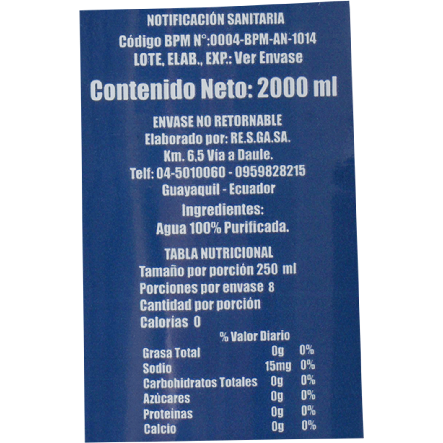 Agua Sin Gas ALL NATURAL 2000 Ml