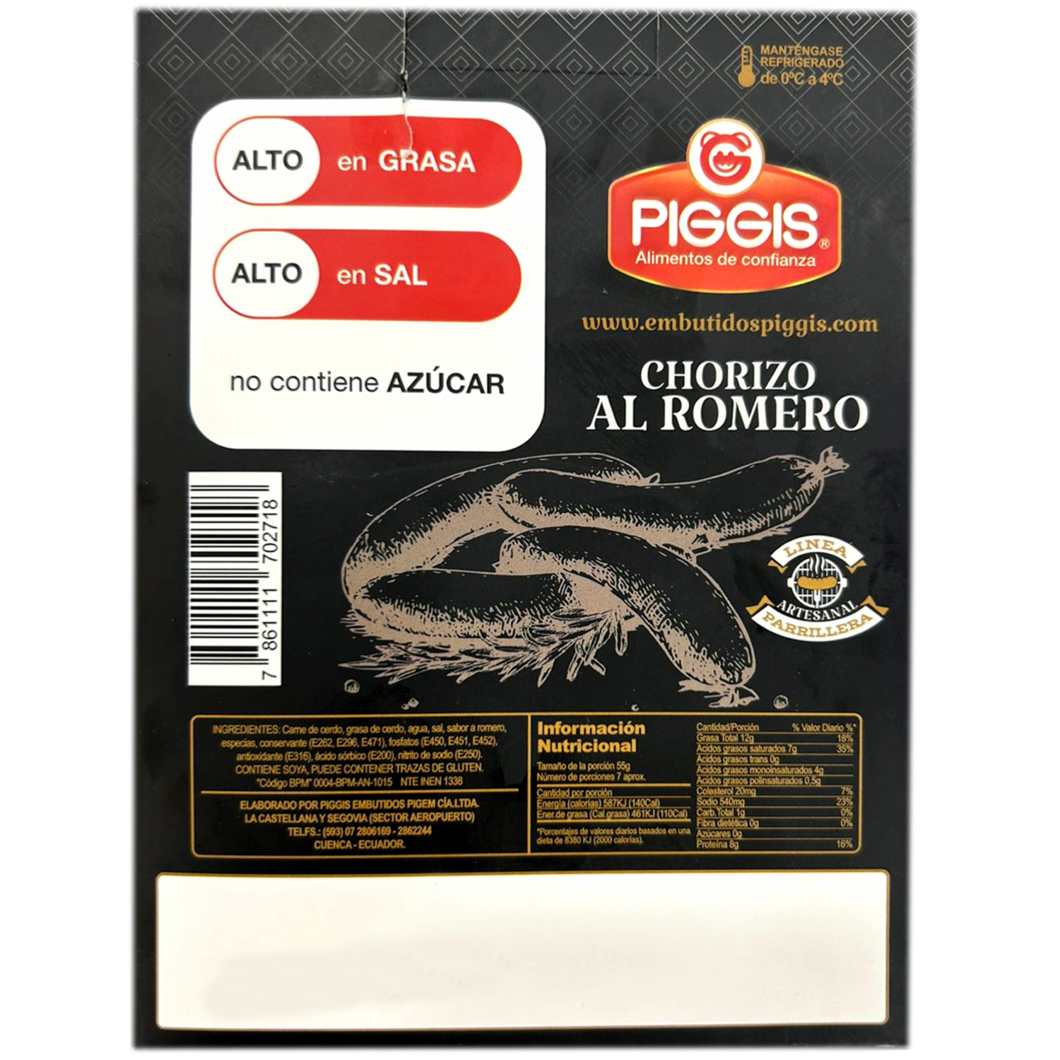 Chorizo Al Romero PIGGIS 400 G