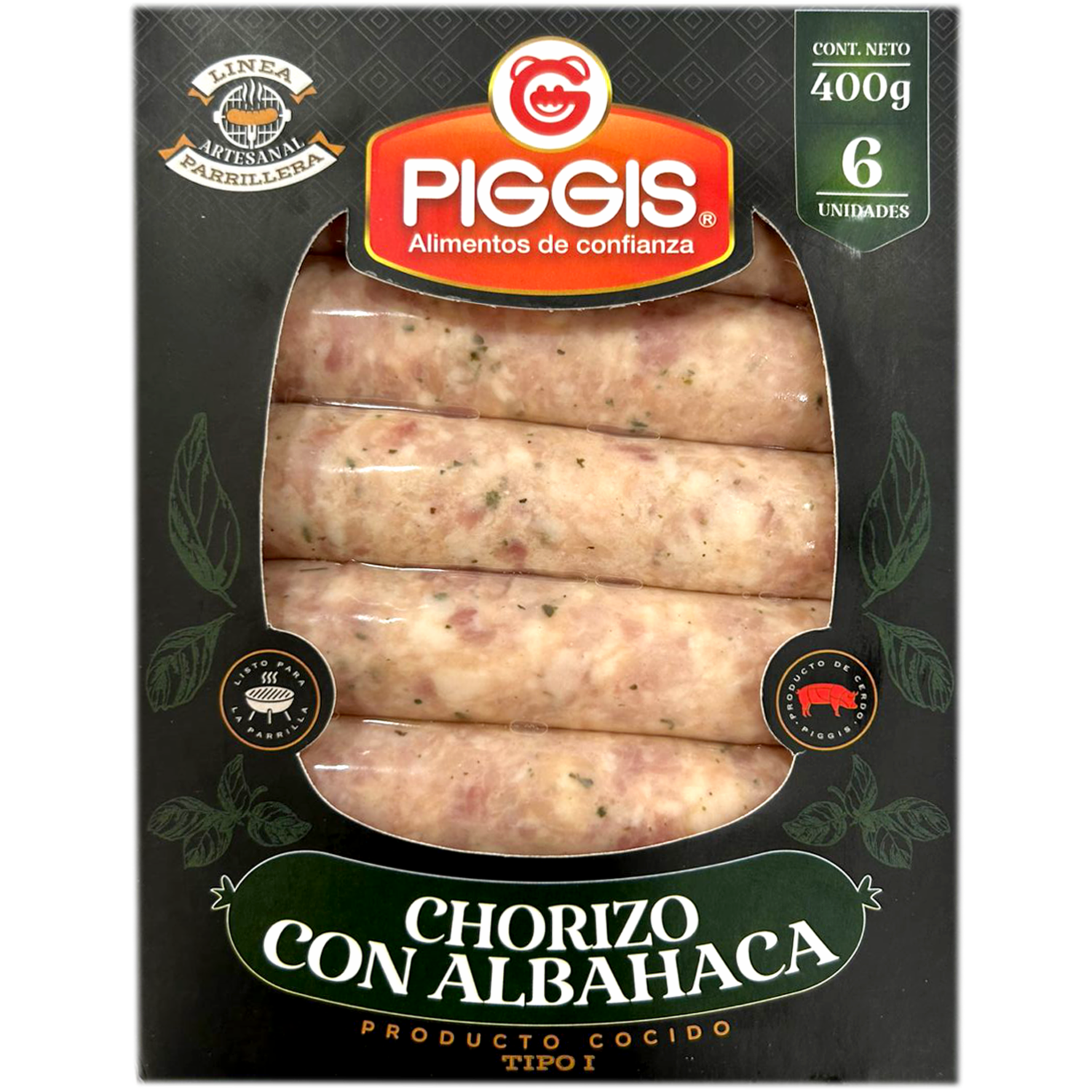 Chorizo Con Albahaca PIGGIS 400g