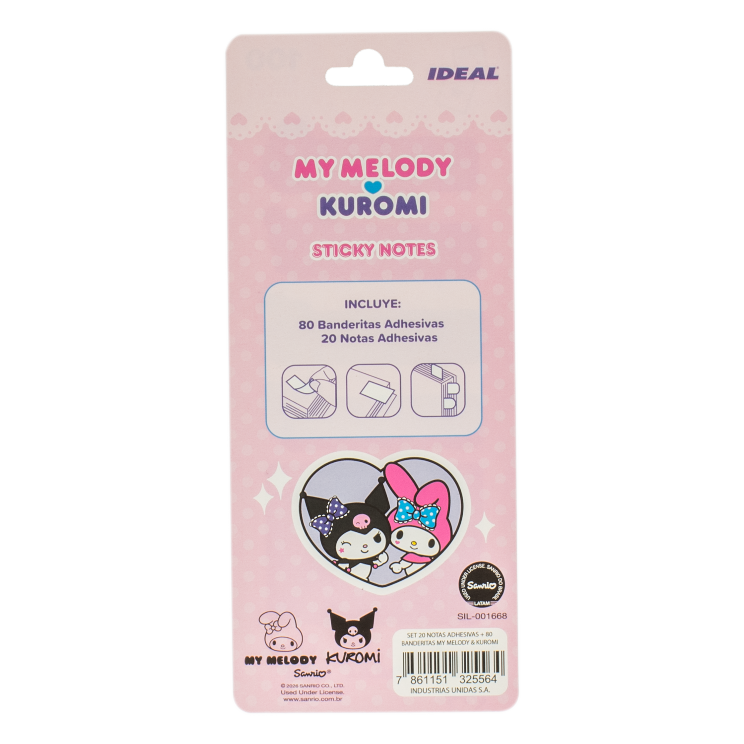 Notas Adhesivas Banderitas My Melody Y Kuromi SANRIO 100 Hojas