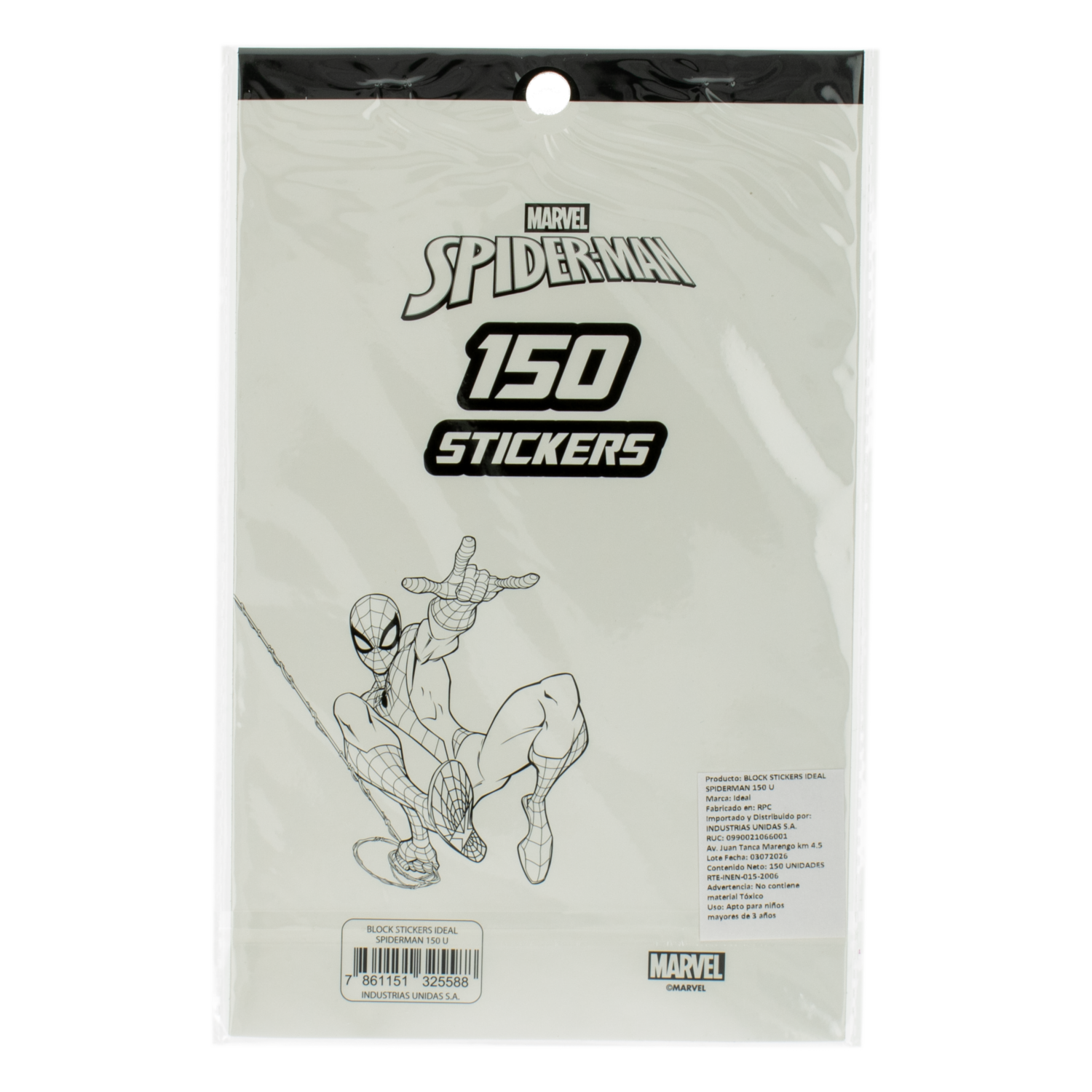 Stickers Block Diseño Spiderman DISNEY 150 Piezas
