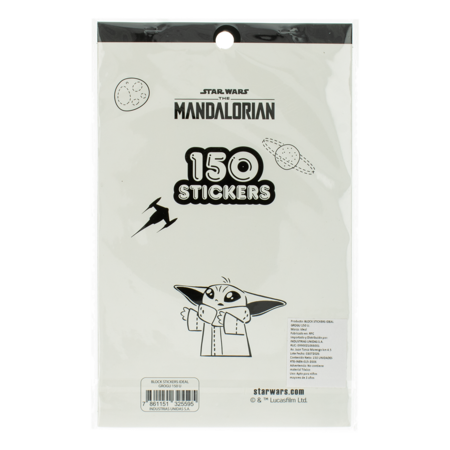 Stickers Block Diseño Grogu DISNEY 150 Piezas