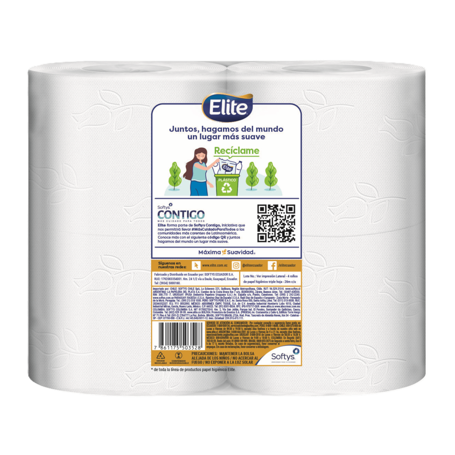Papel Higiénico Soft & Strong Xg Triple Hoja ELITE 4 Rollos