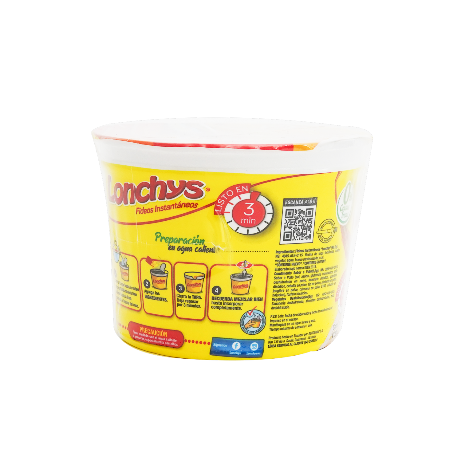 Mega Fideo Pollo Instantáneo LONCHYS 107 G