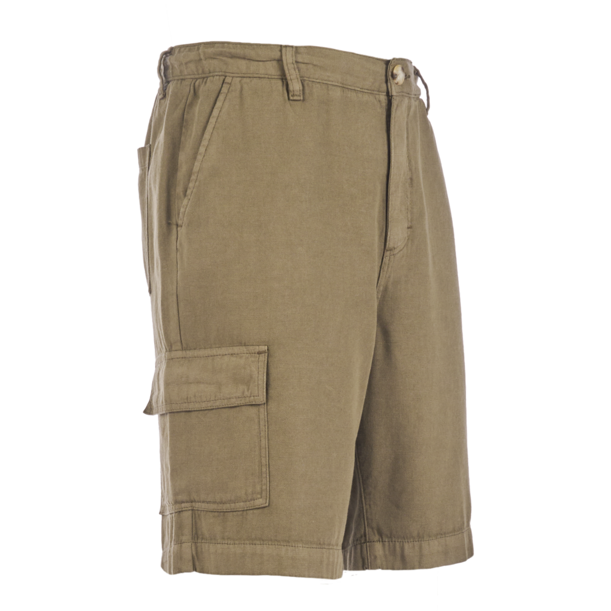 Bermuda De Lino Verde Con Bolsillos Cintura Regulable ARIZONA