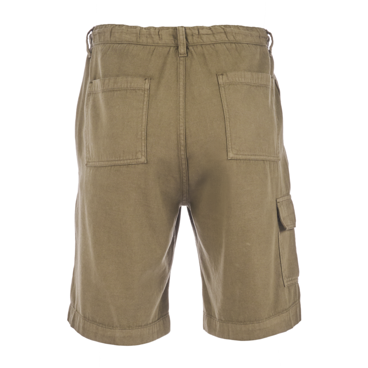 Bermuda De Lino Verde Con Bolsillos Cintura Regulable ARIZONA