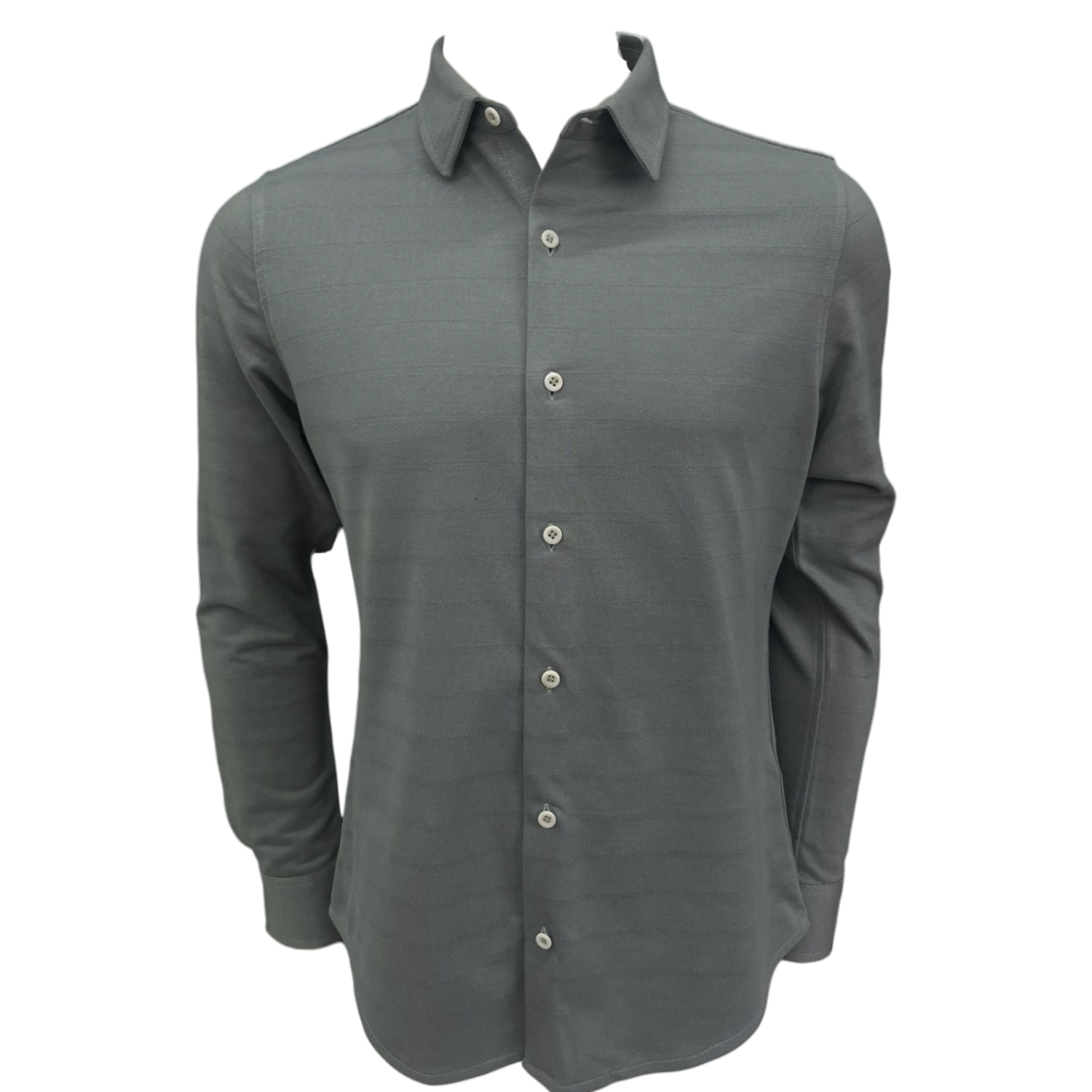 Camisa Manga Larga Textura Cuello Clasico Verde BRUNO VALENTI