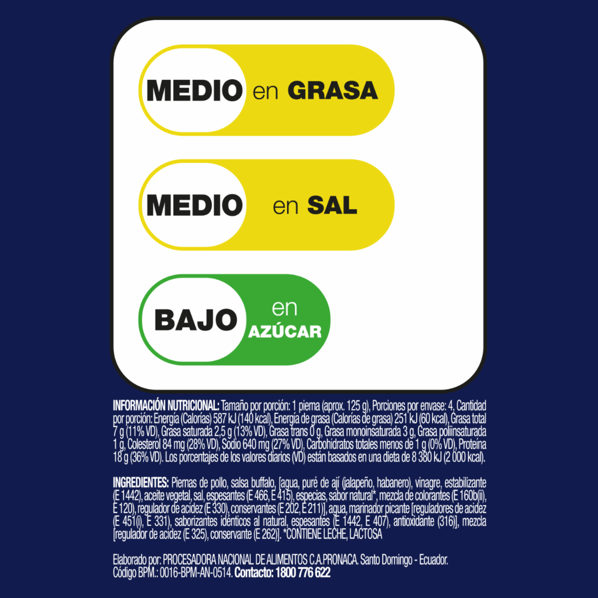 Piernas De Pollo Sabor Búfalo Adobados MR. POLLO 600 G