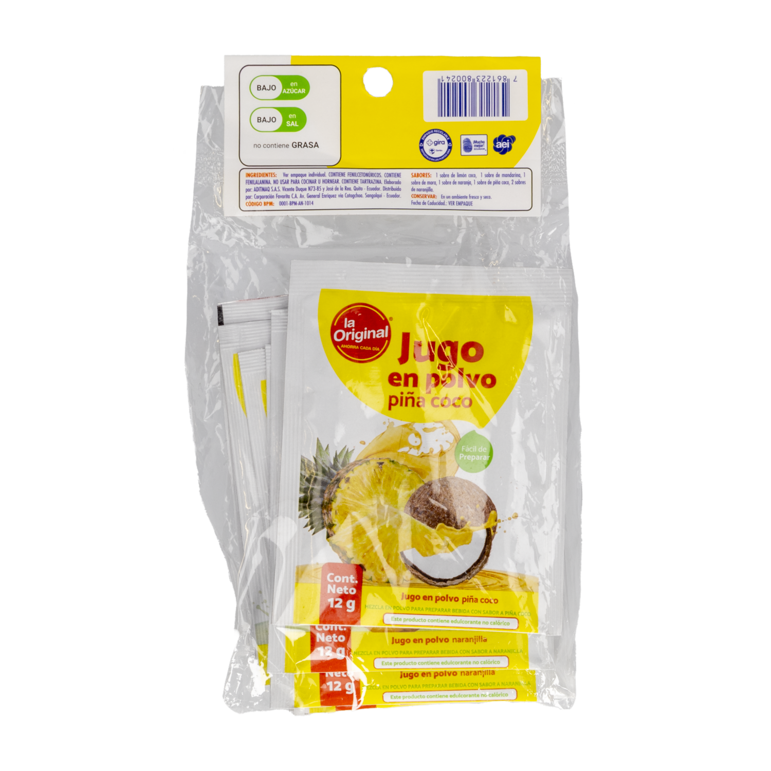Jugo En Polvo Sabores Surtidos LA ORIGINAL 84 G