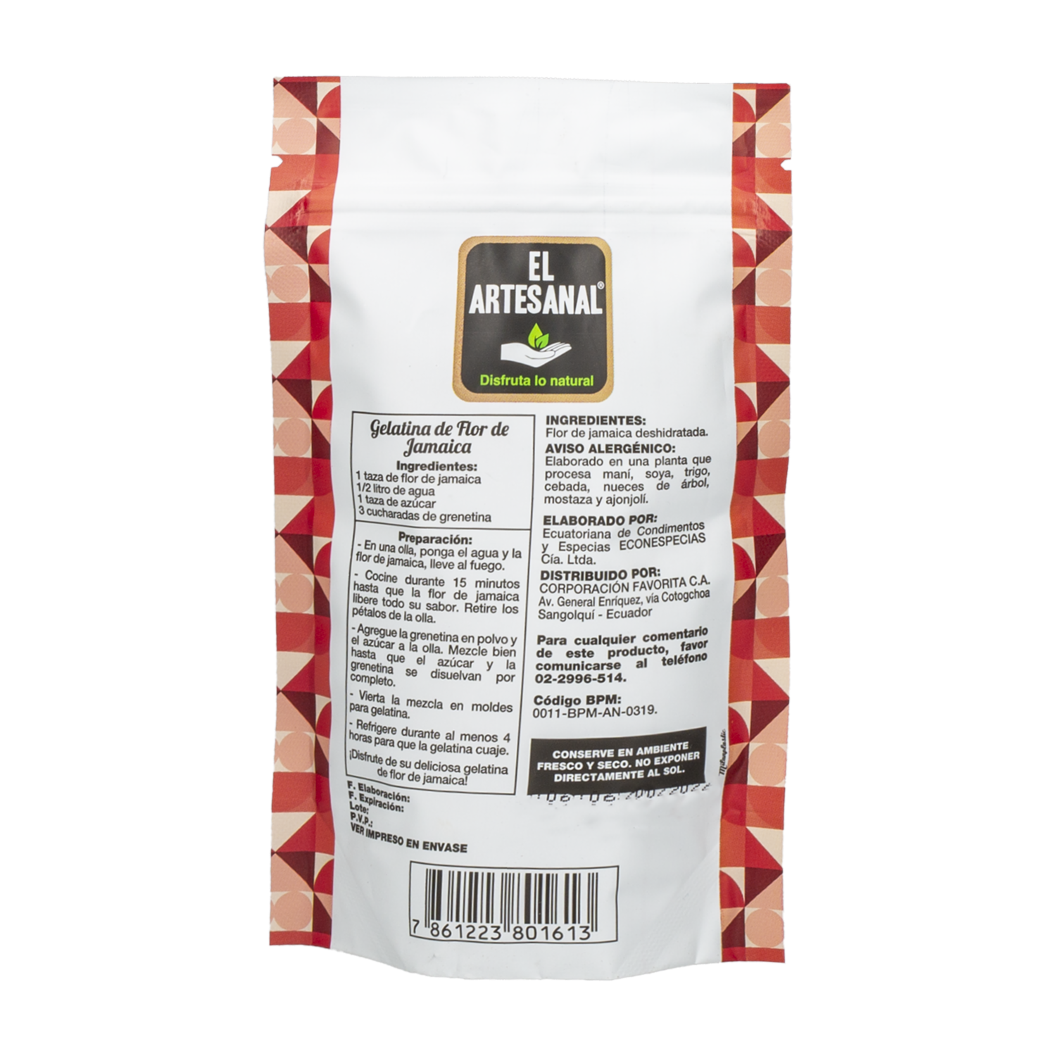Flor De Jamaica Para Infusión EL ARTESANAL 30 G