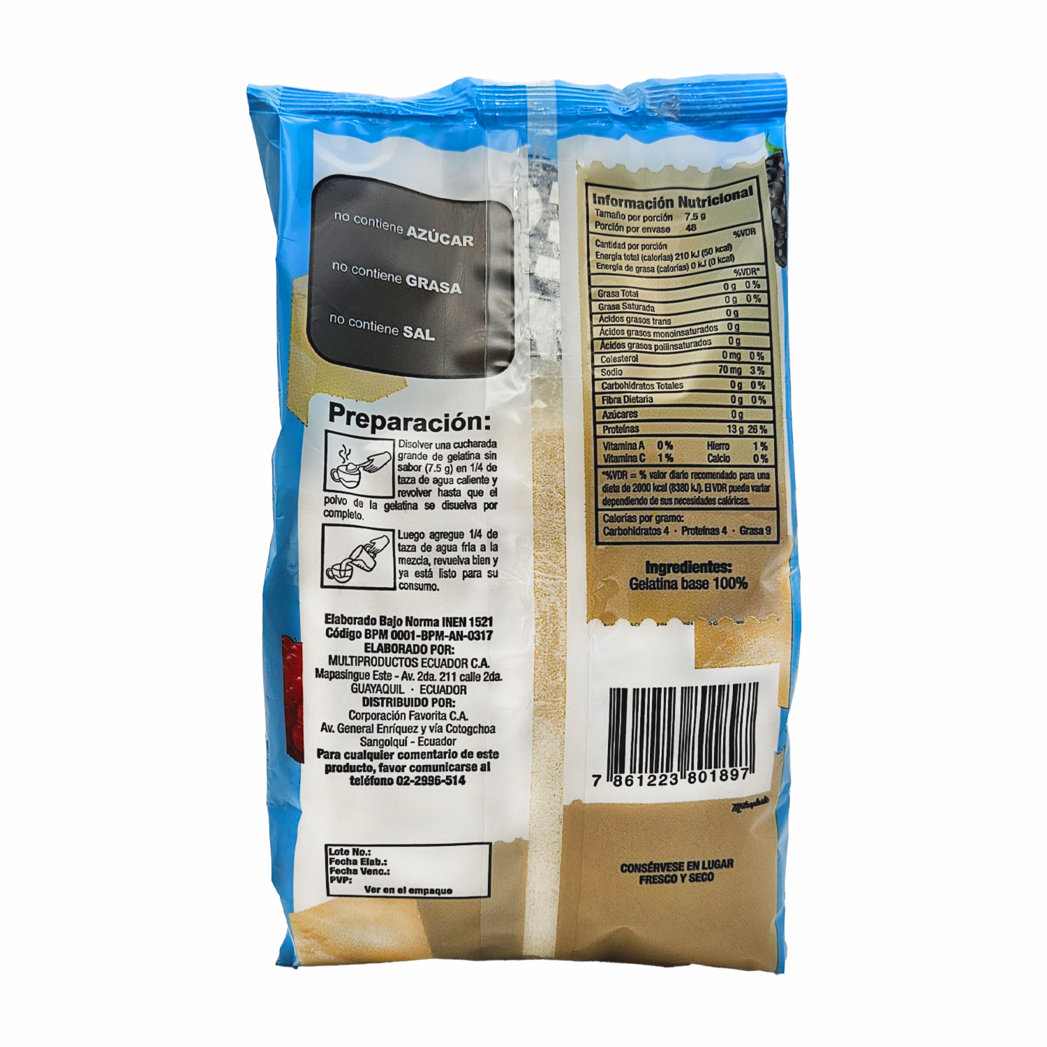 Gelatina En Polvo Sin Sabor ESY 360 G