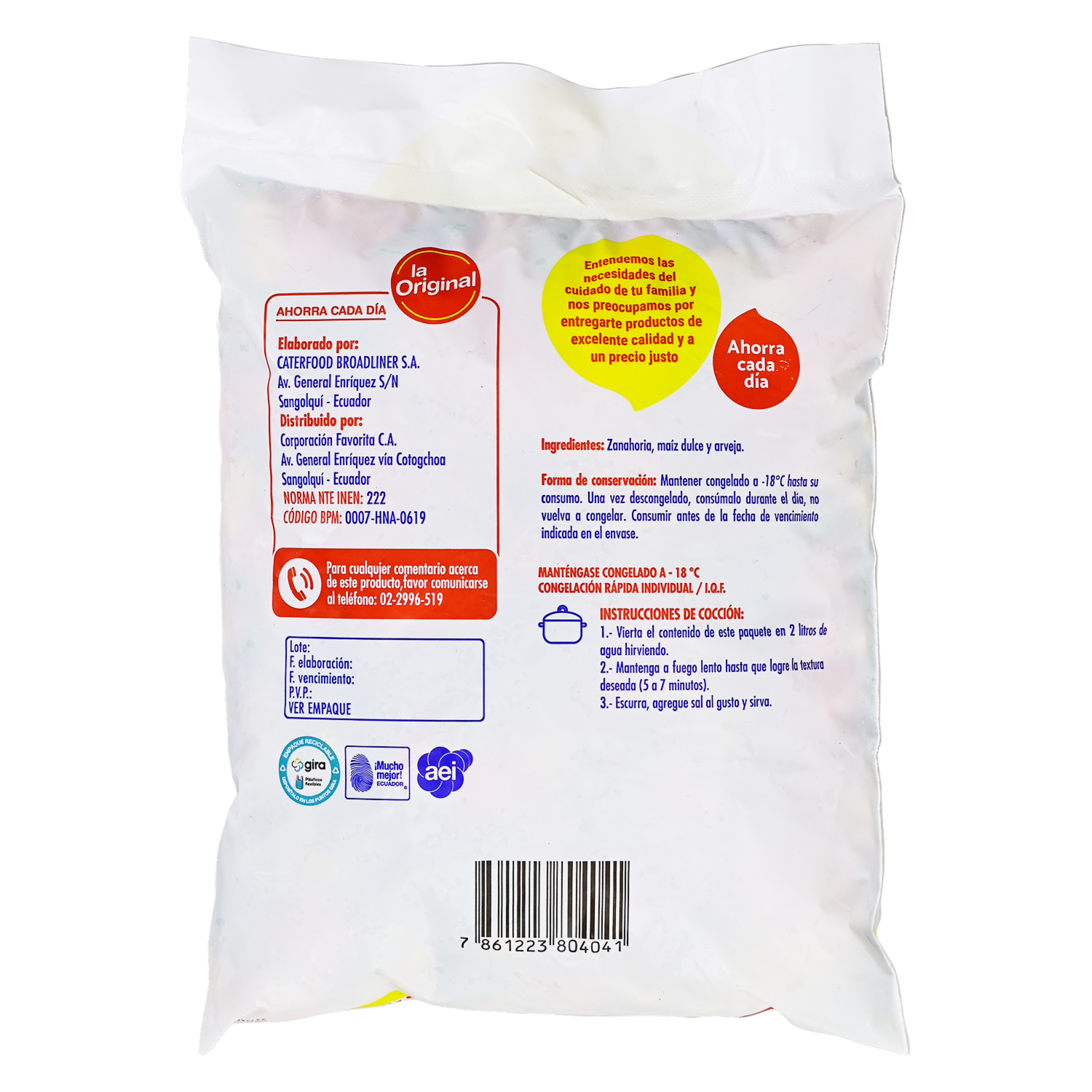 Mix Vegetales Congelados LA ORIGINAL 500  G