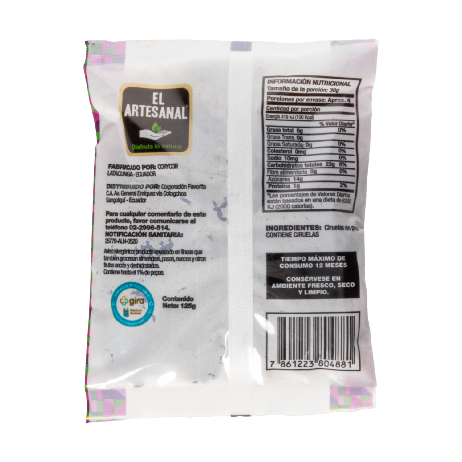 Ciruelas 100% Natural EL ARTESANAL 125G