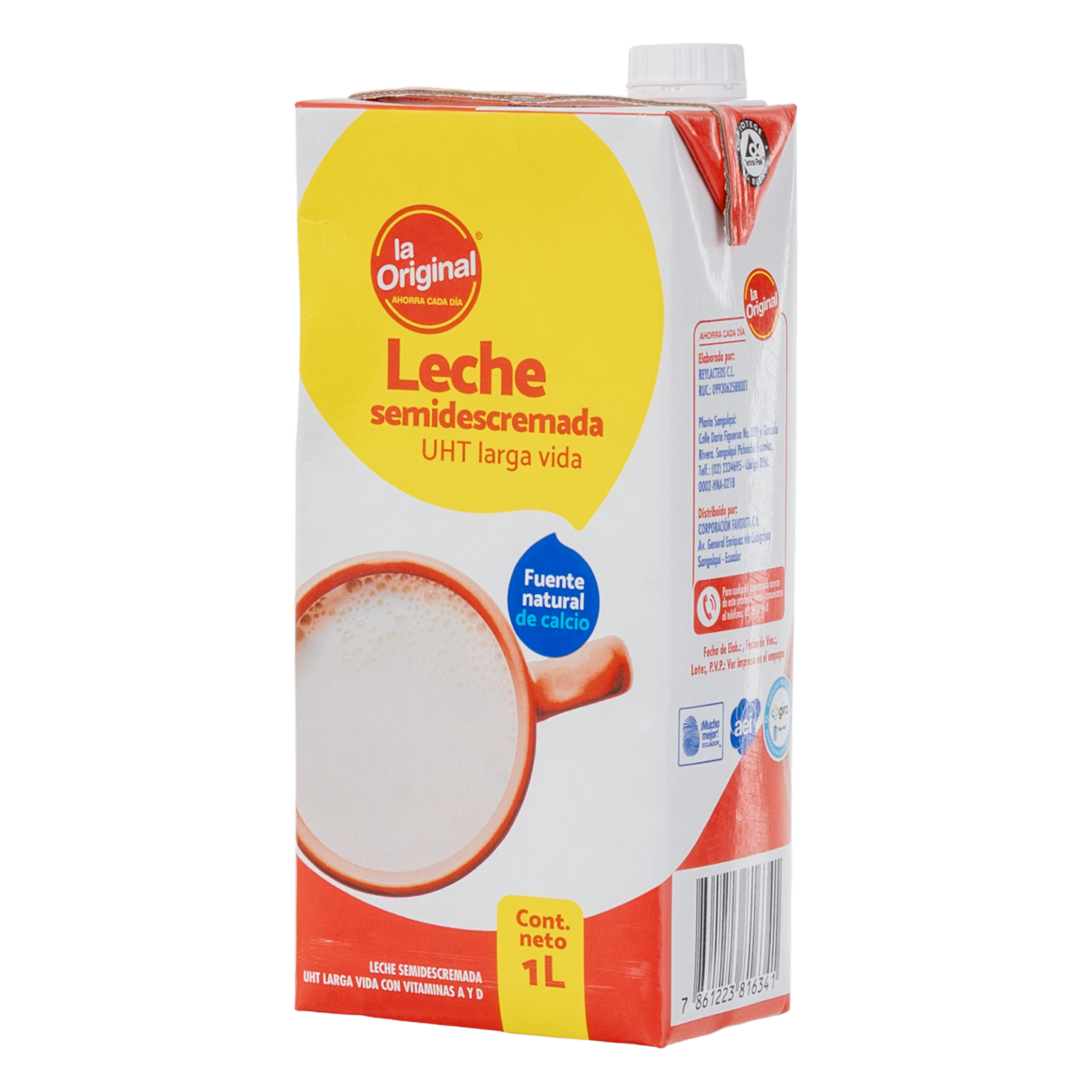 Leche Semidescremada Tetrapack LA ORIGINAL 1000 Ml