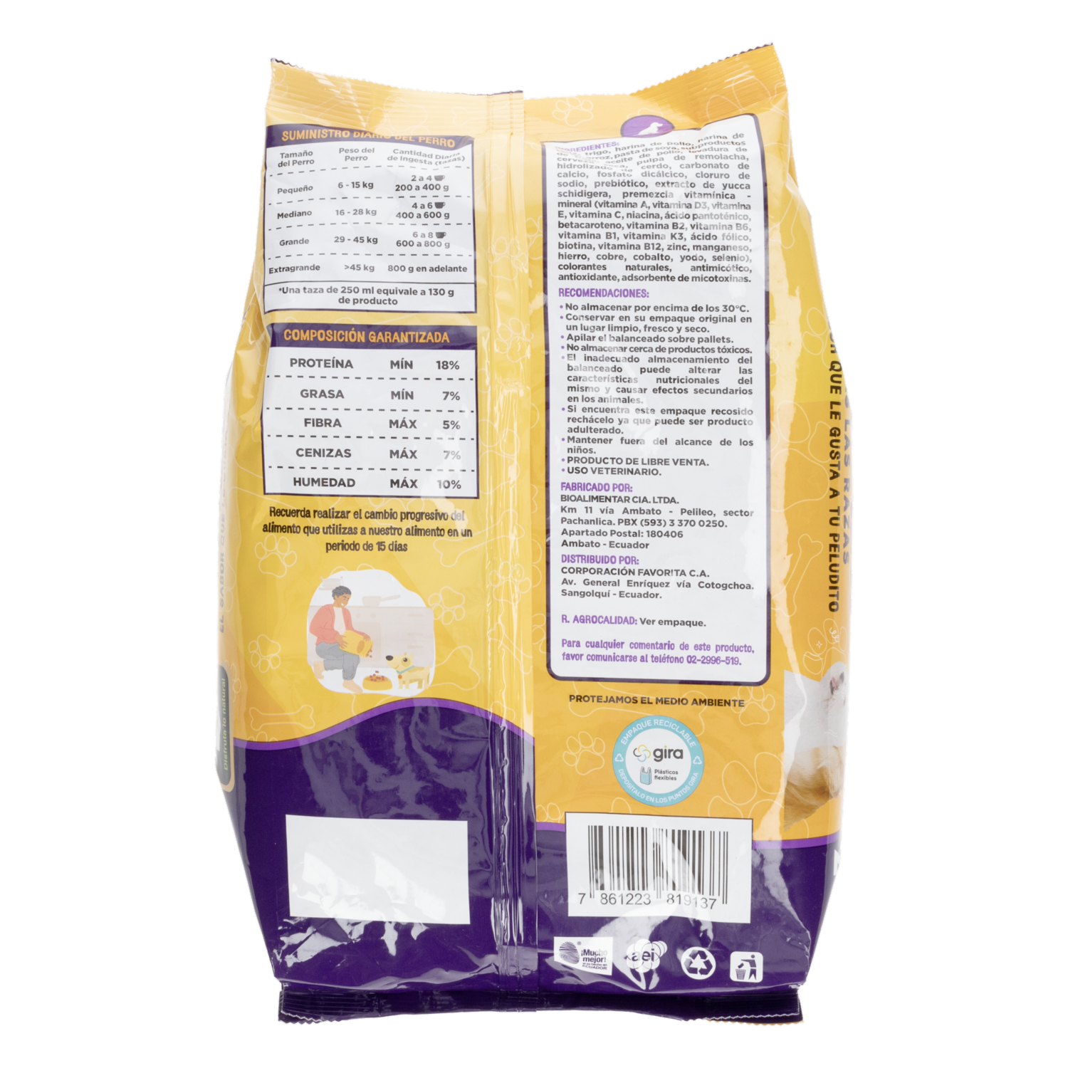 Alimento Para Perros Adultos Todas Las Razas Sabor A Pollo EL ARTESANAL 2 Kg