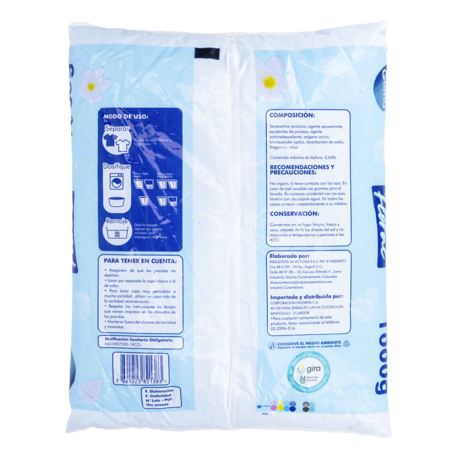 Detergente En Polvo Fragancia Floral GAMA 1 000 G