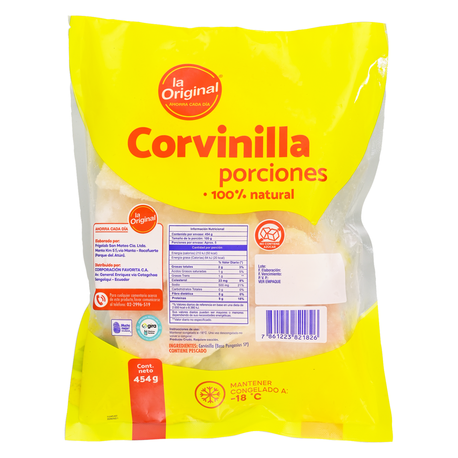 Pescado Corvinilla En Porciones LA ORIGINAL 454 G