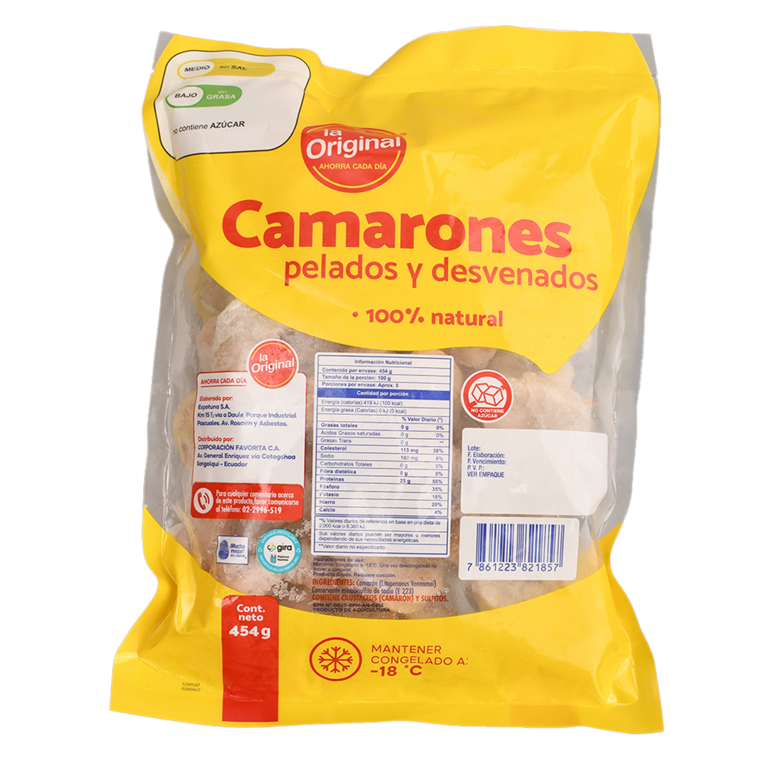 Camarones Pelados Y Desvenados LA ORIGINAL 454 G