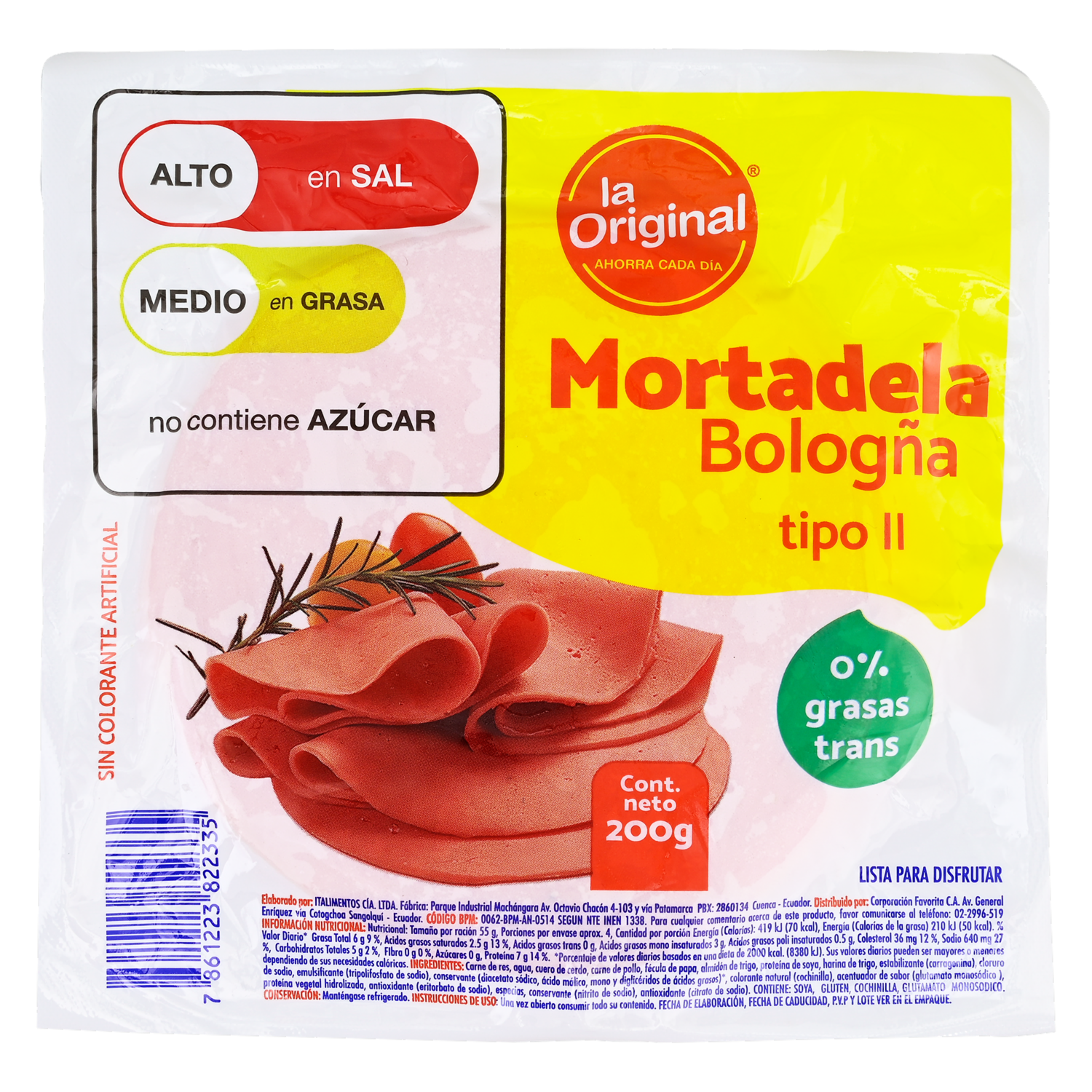 Mortadela Bologña LA ORIGINAL 200 G