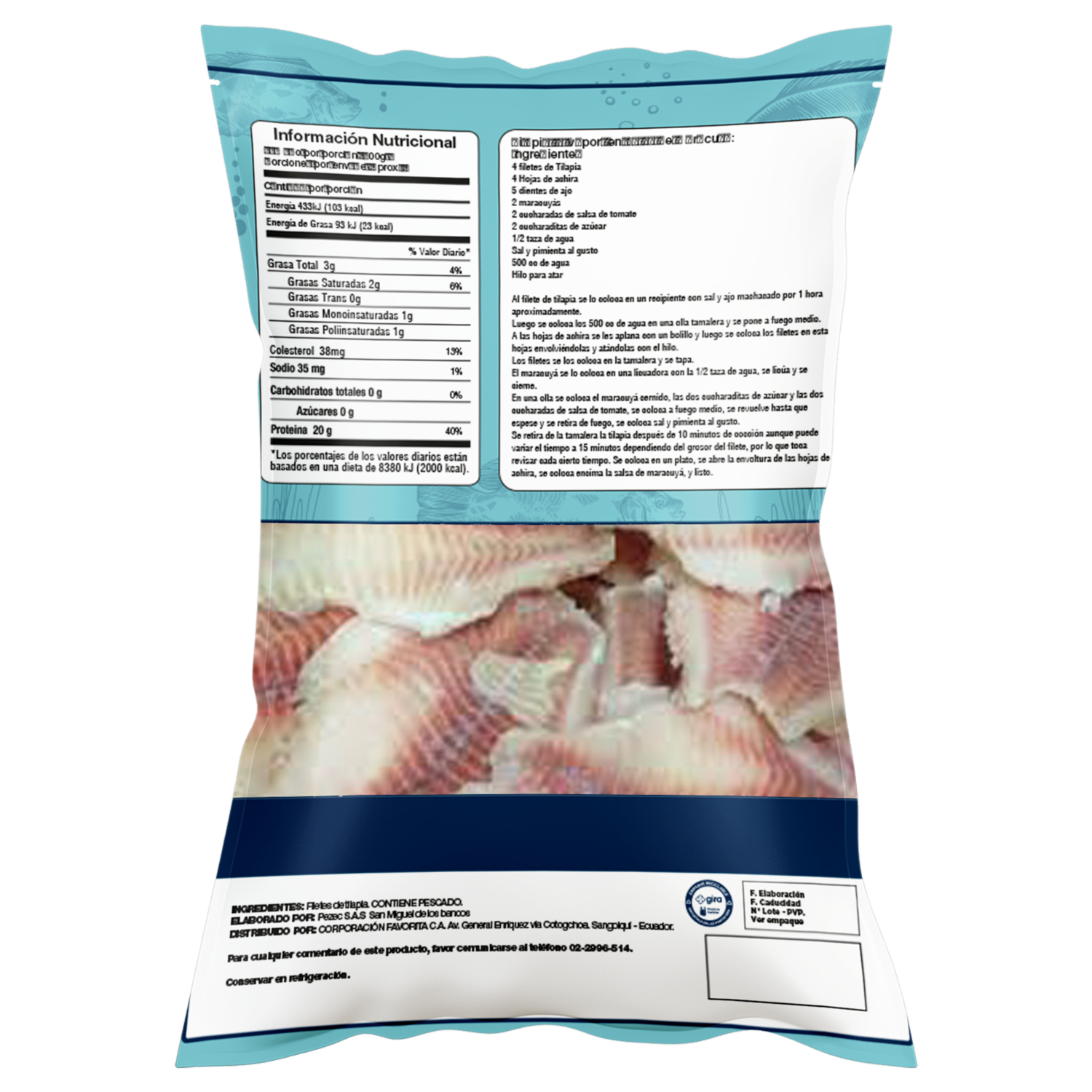 Filetes De Tilapia 100% Naturales EL ARTESANAL 454 G