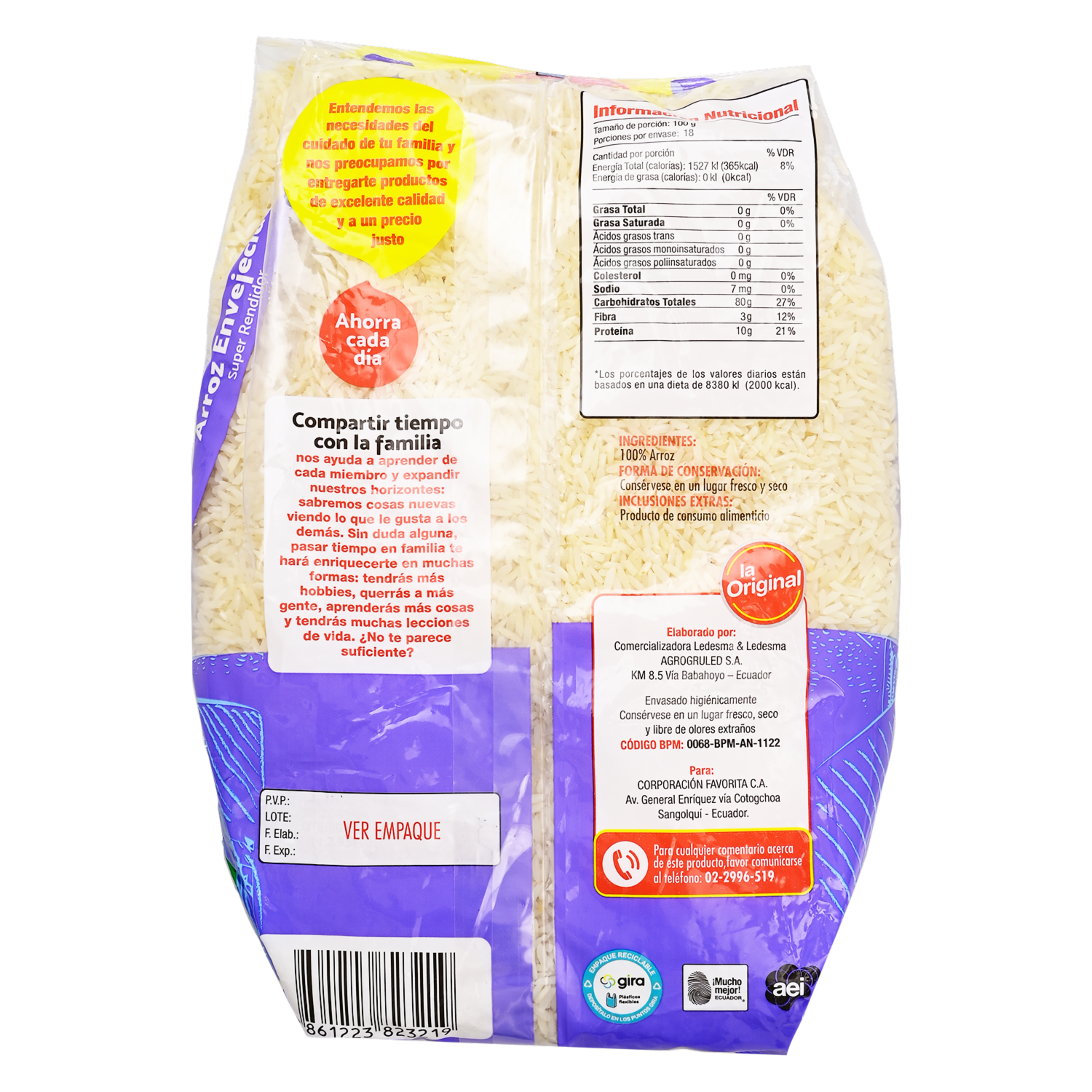 Arroz Blanco Envejecido LA ORIGINAL 4 Libras