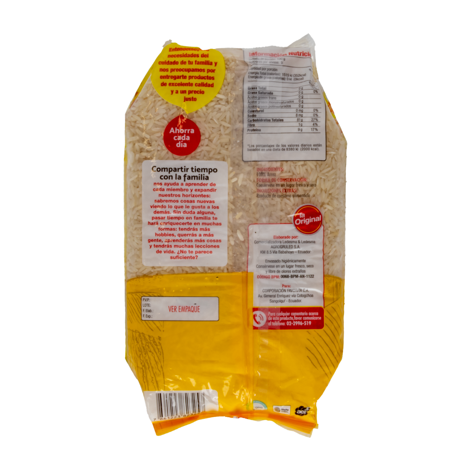 Arroz Blanco Natural Super Rendidor LA ORIGINAL 2 Lb
